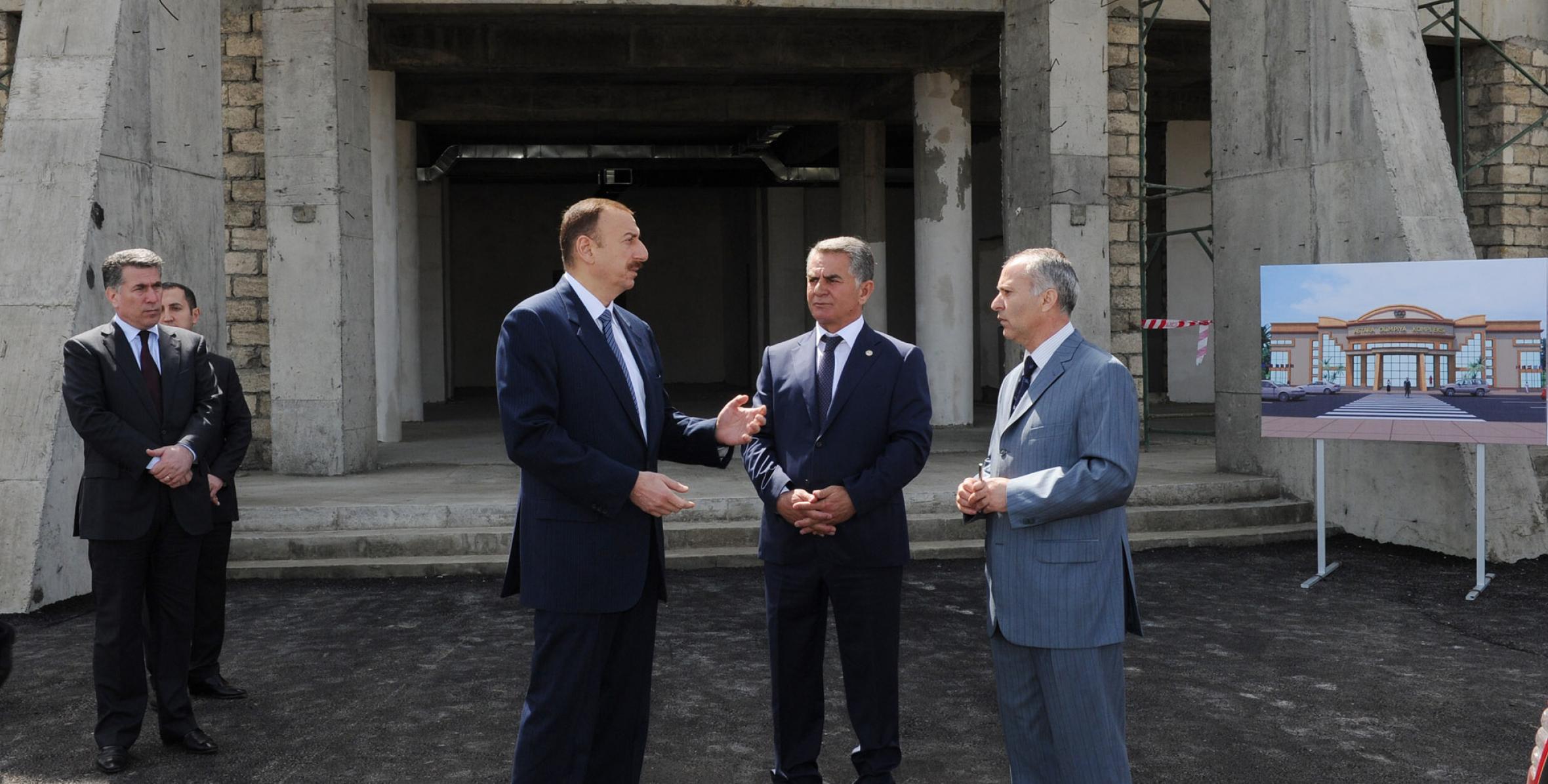 Ильхам Алиев ознакомился со строительством Астаринского олимпийского спортивного комплекса