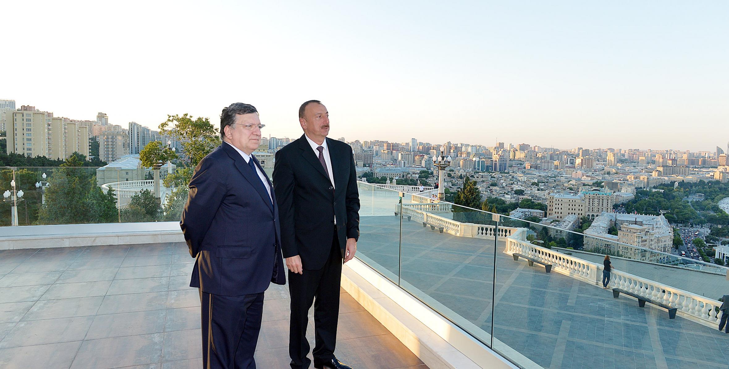 Ilham Aliyev and President of the European Commission Jose Manuel Barroso visited the Highland Park
