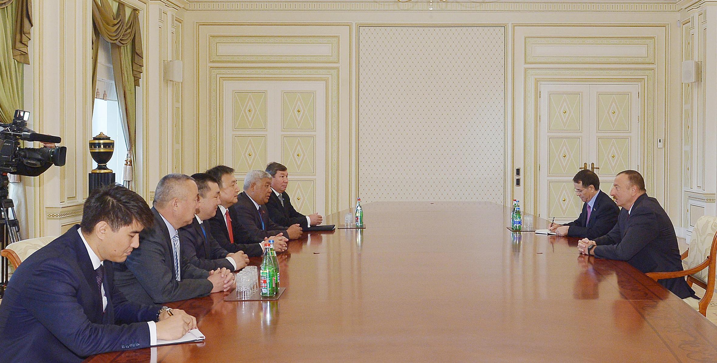Ilham Aliyev received a delegation led by the chairman of the Kyrgyz Parliament