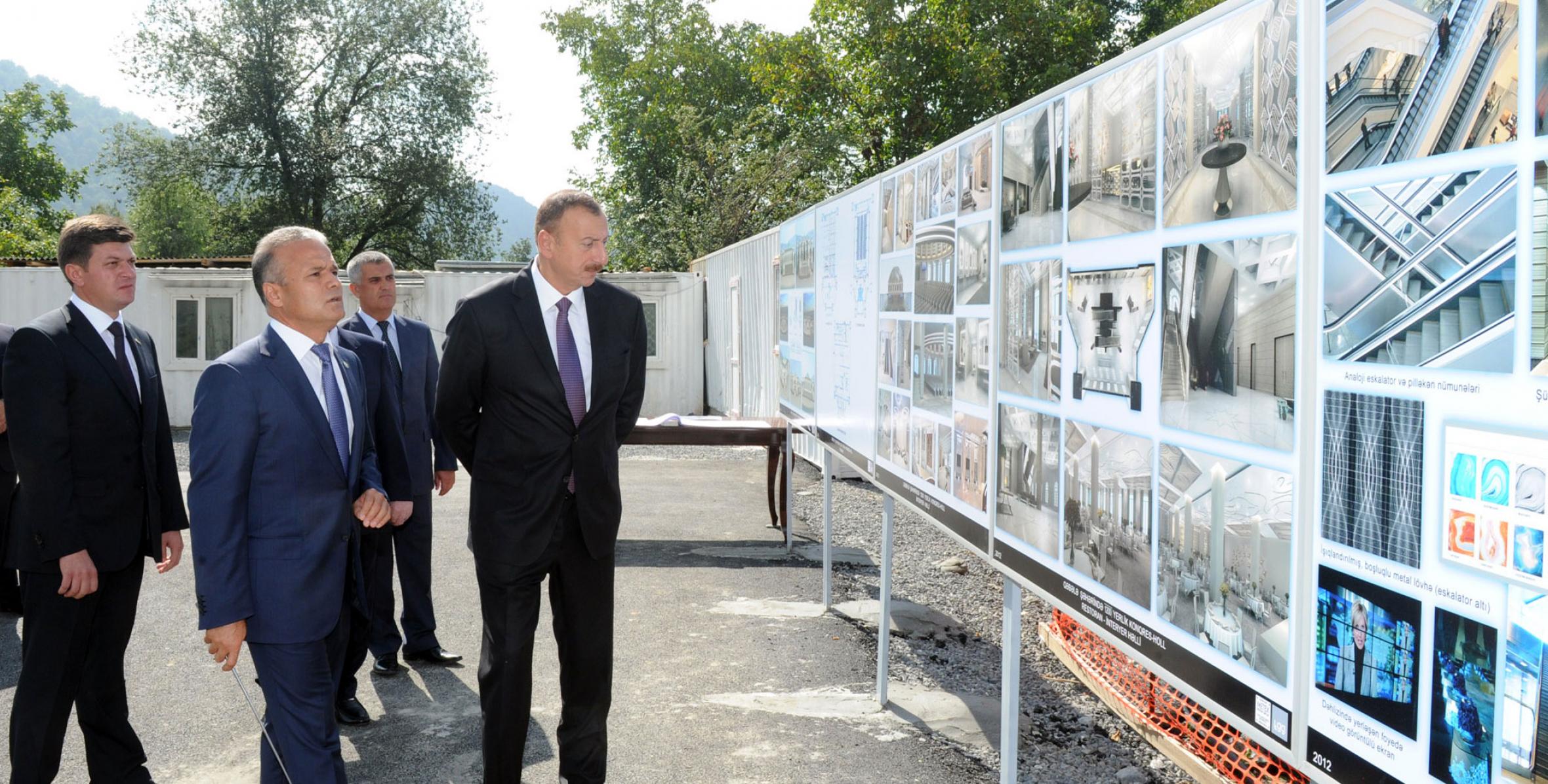 Ilham Aliyev reviewed progress of construction of the Gabala congress center
