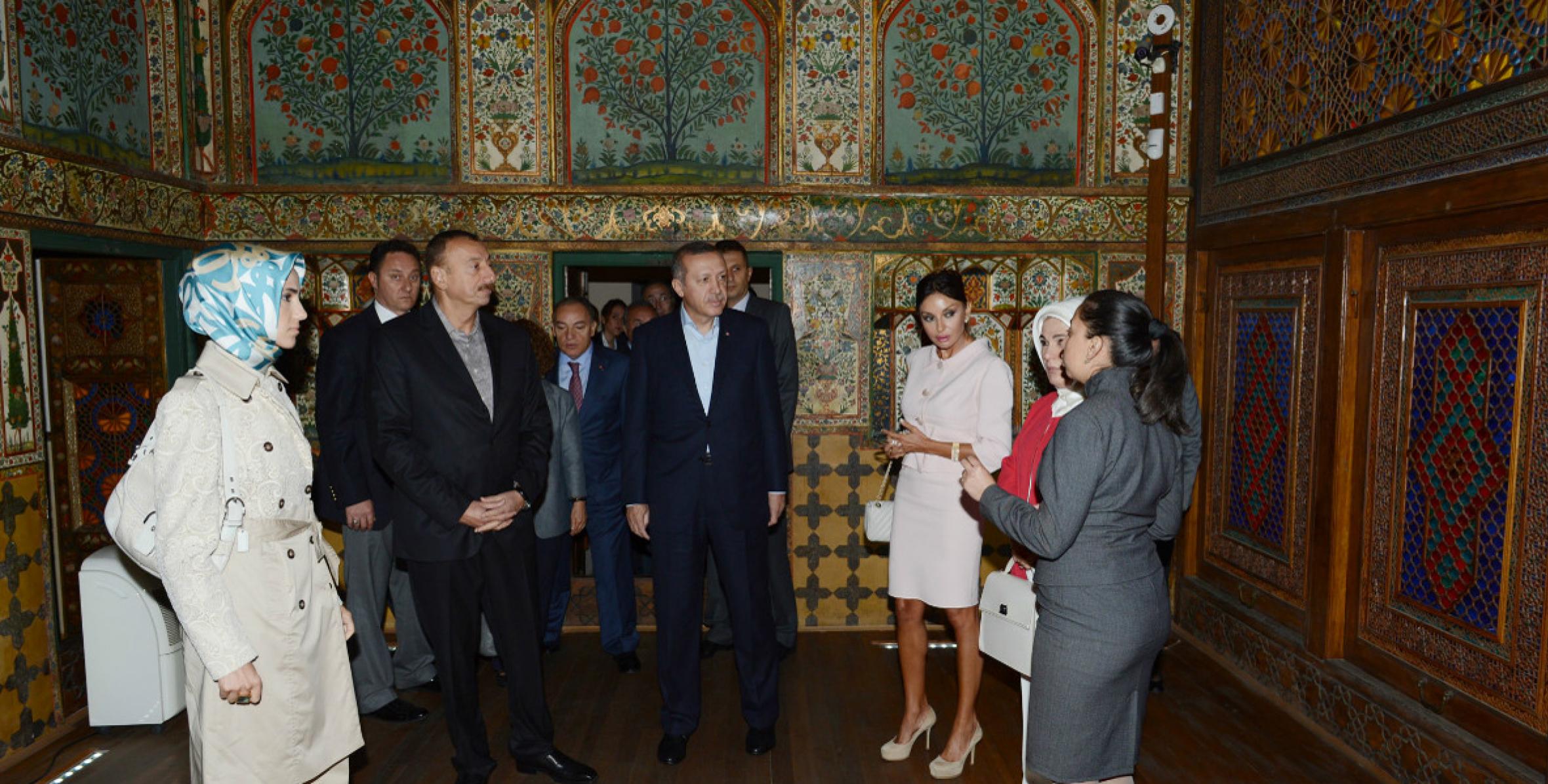 Ilham Aliyev and Prime Minister Recep Tayyip Erdogan visited the Palace of Shaki Khans