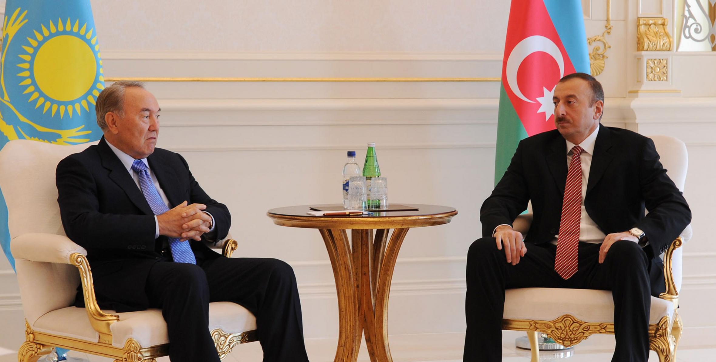 Ilham Aliyev and President of Kazakhstan Nursultan Nazarbayev had a meeting