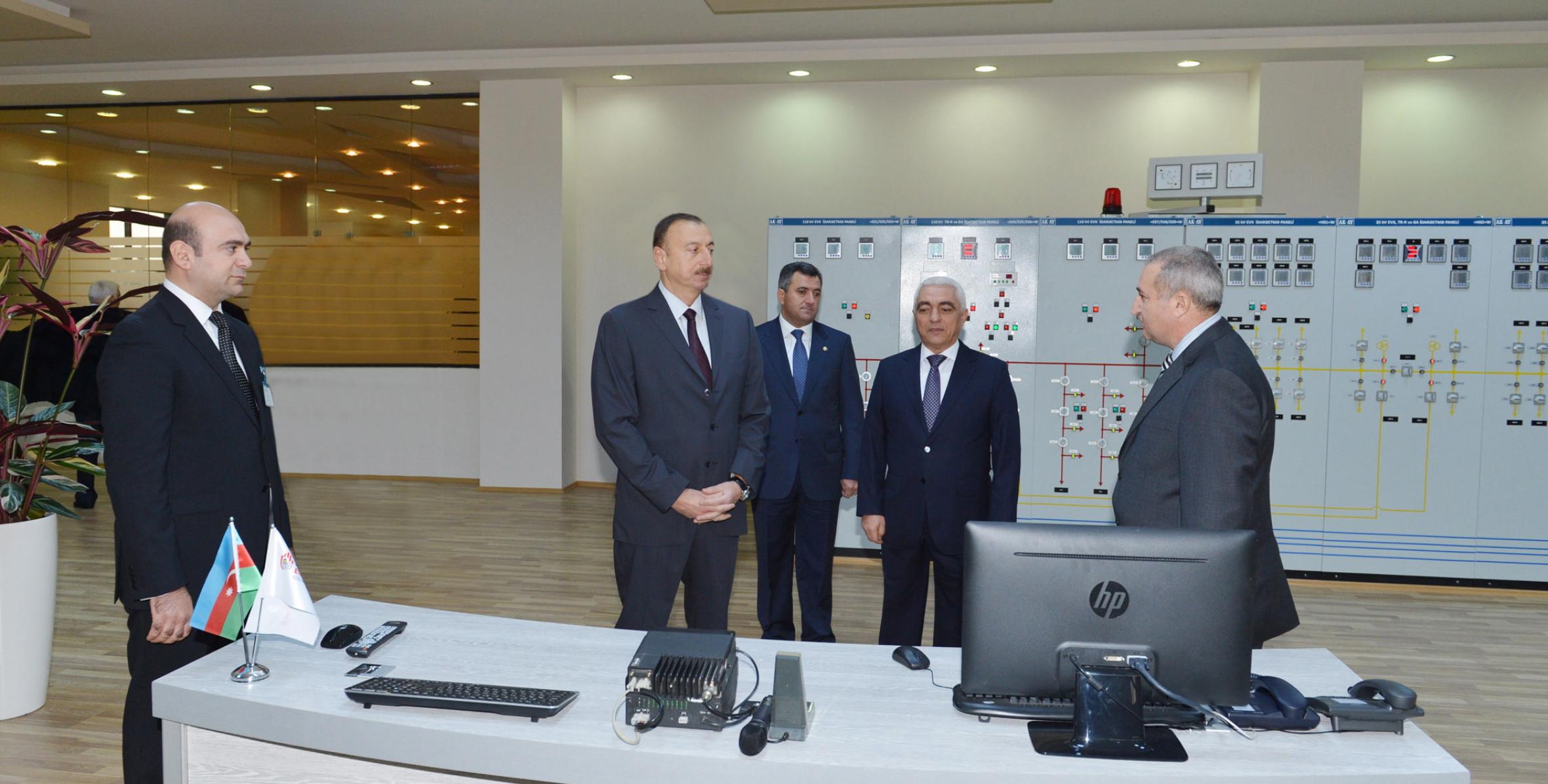 Ильхам Алиев принял участие в церемонии сдачи в эксплуатацию новые подстанции и административные здания Открытого акционерного общества «Бакыэлектрикшебеке»