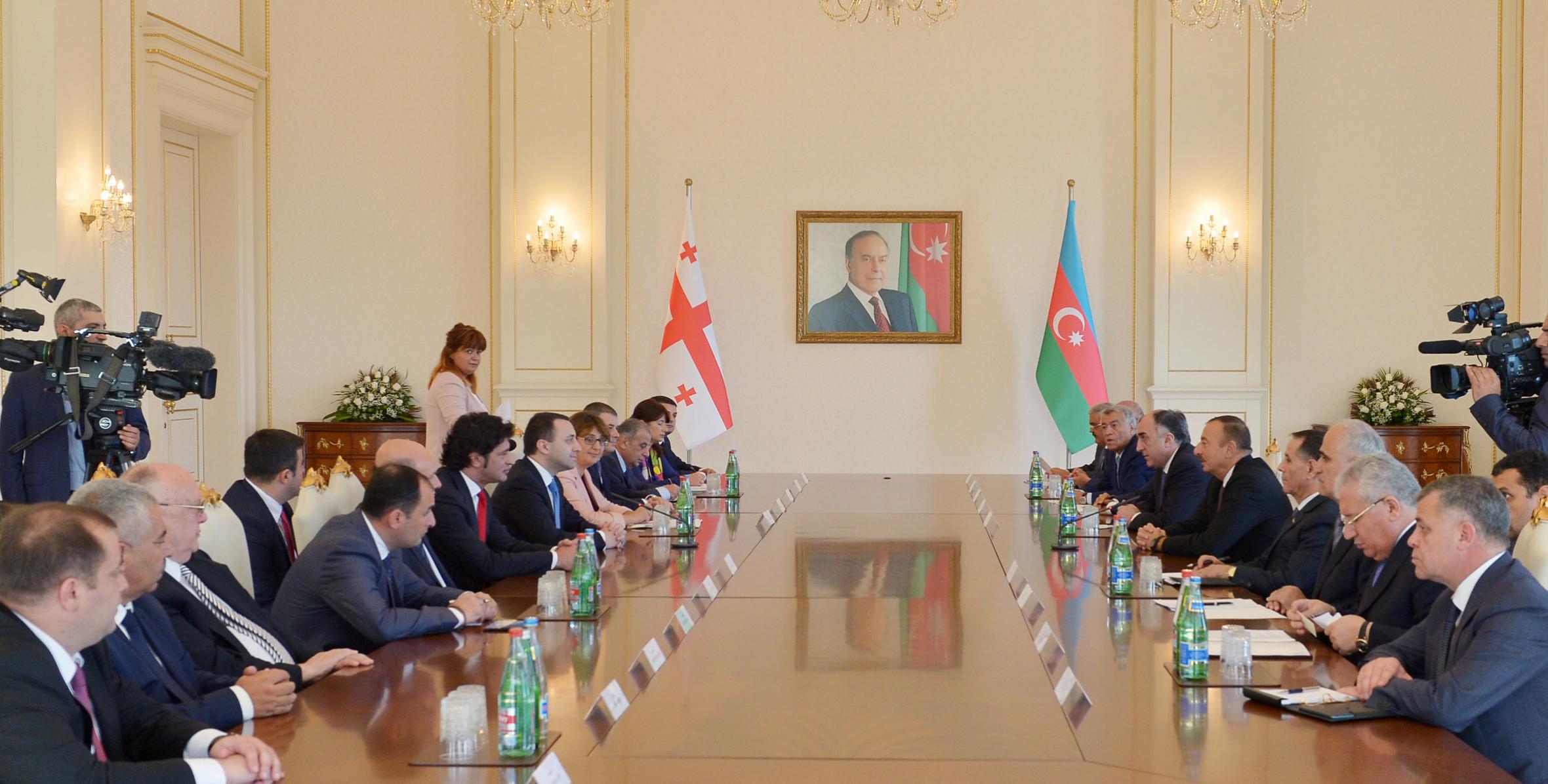 Ilham Aliyev and Georgian Prime Minister Irakli Garibashvili had an expanded meeting