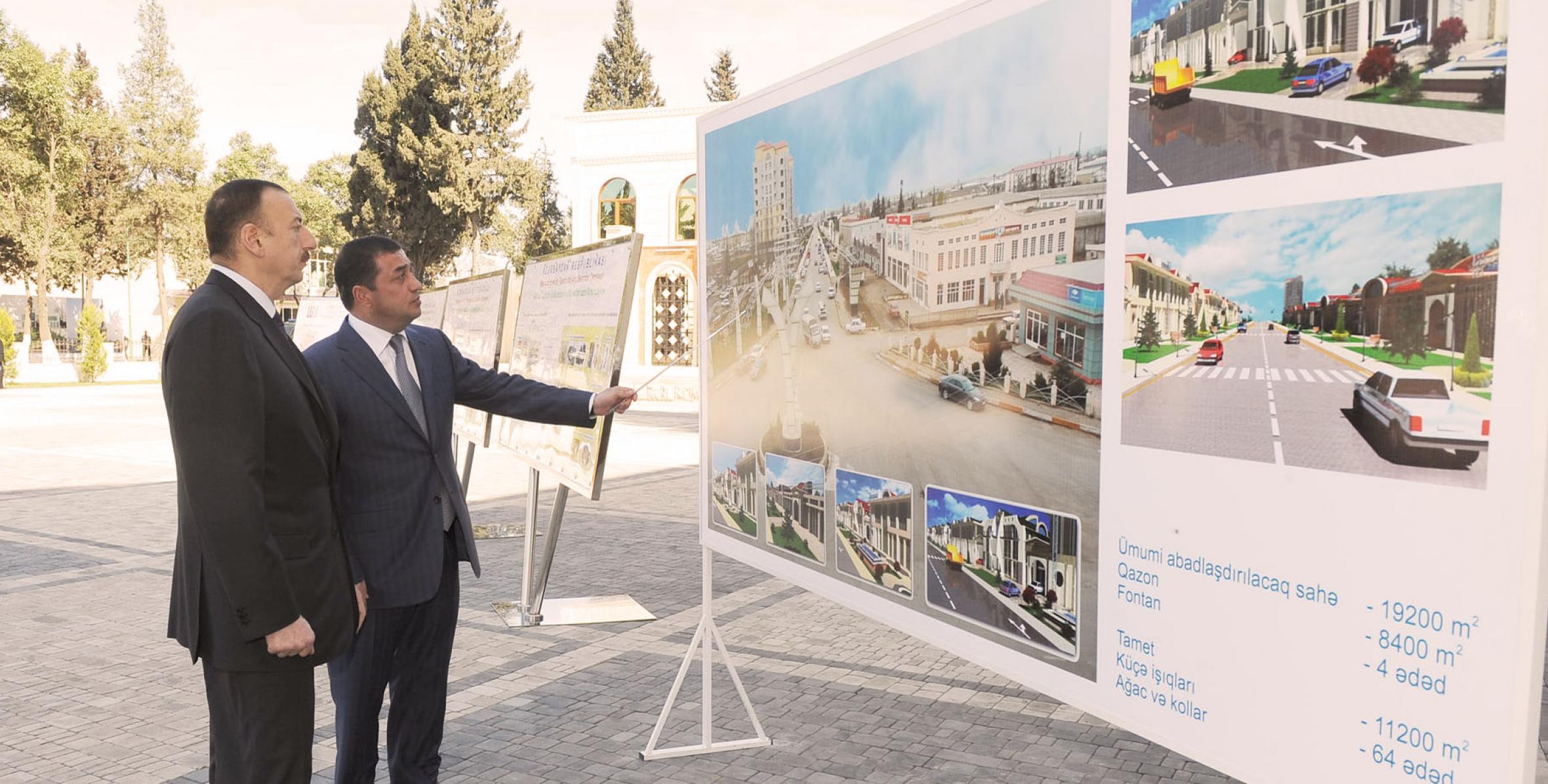Ильхам Алиев ознакомился с реконструированным парком Низами Гянджеви в Масаллы