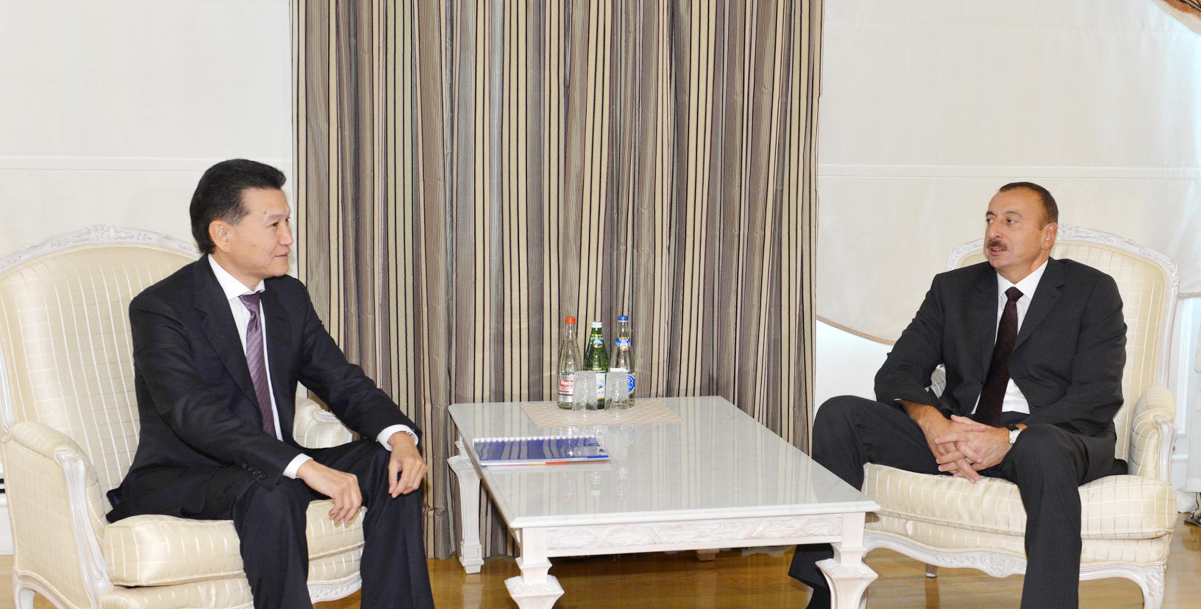 Ilham Aliyev received President of the International Chess Federation Kirsan Ilyumzhinov