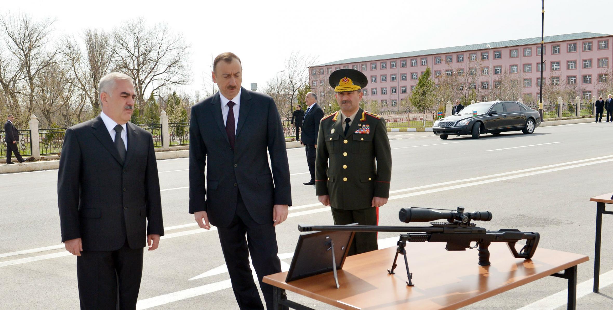 Ilham Aliyev reviewed the new equipment and weapons delivered for the military unit in the Nakhchivan Autonomous Republic