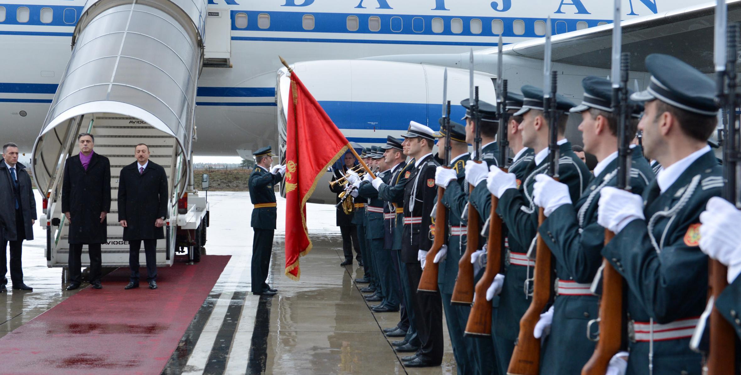 В Подгорице состоялась церемония официальной встречи Ильхама Алиева