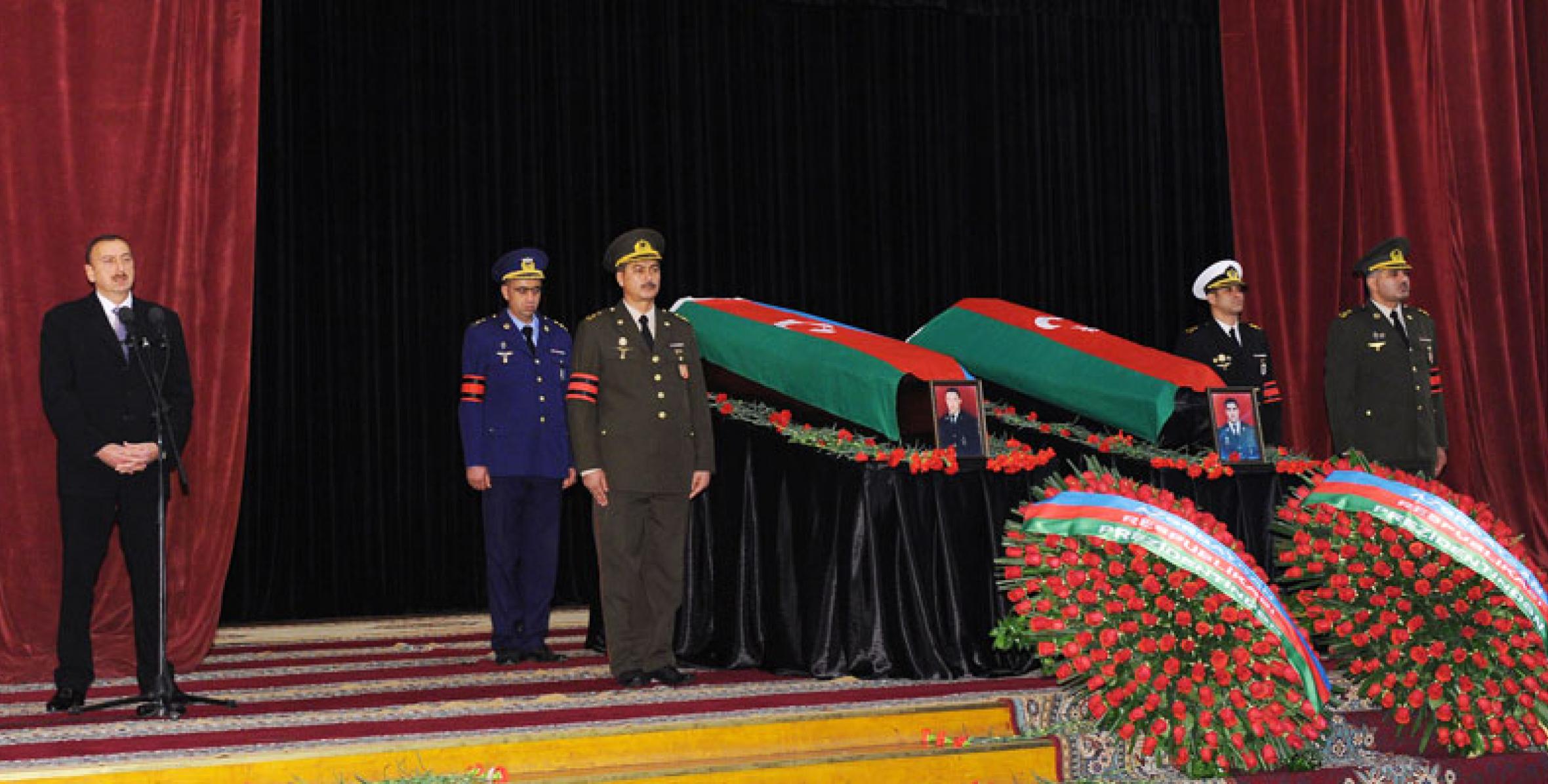 Речь Ильхама Алиева на церемонии прощания с Национальным Героем Мубаризом Ибрагимовым и старшим лейтенантом Фаридом Ахмедовым