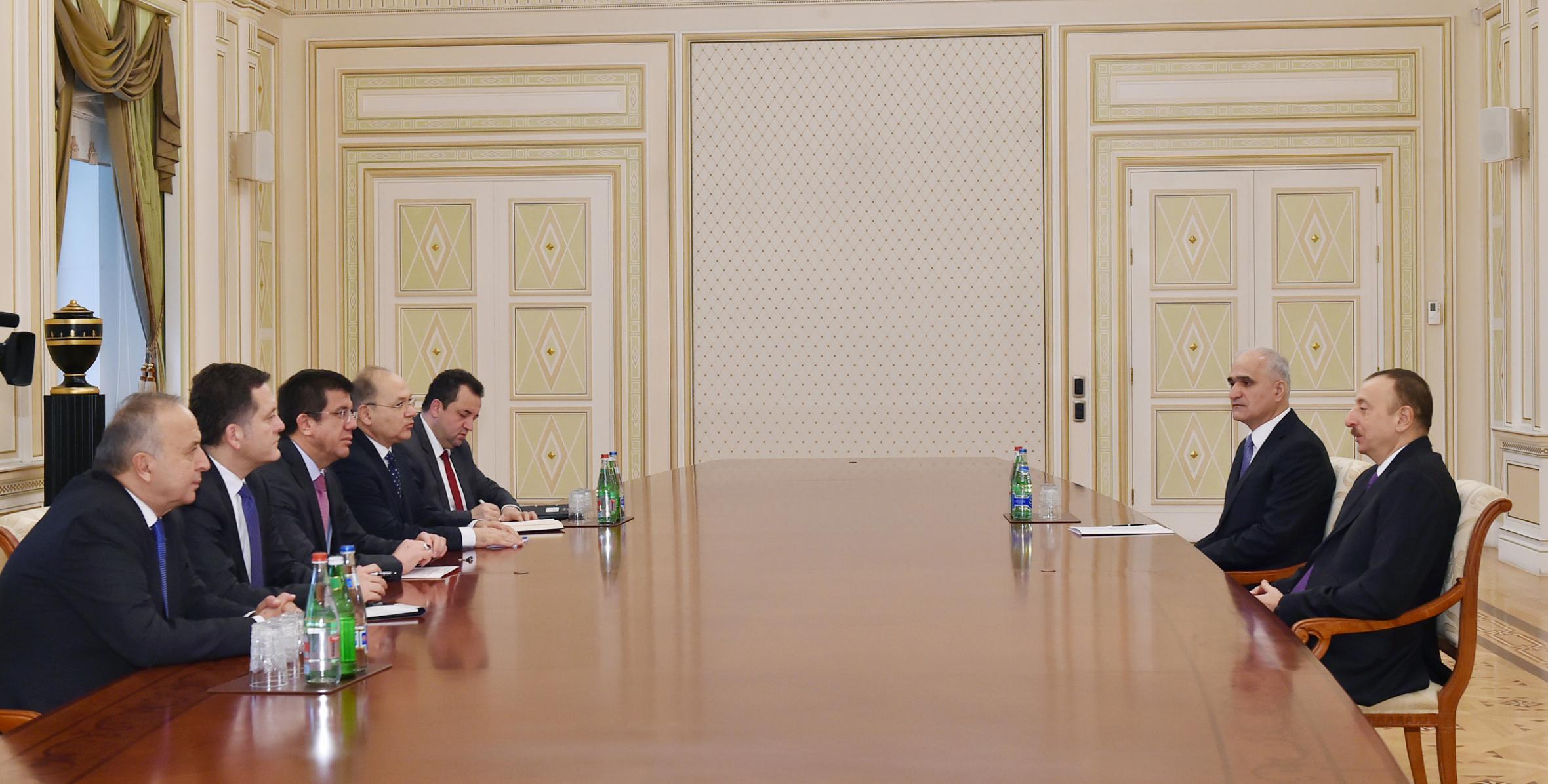 Ilham Aliyev received a delegation led by the Minister of Economic Affairs of Turkey