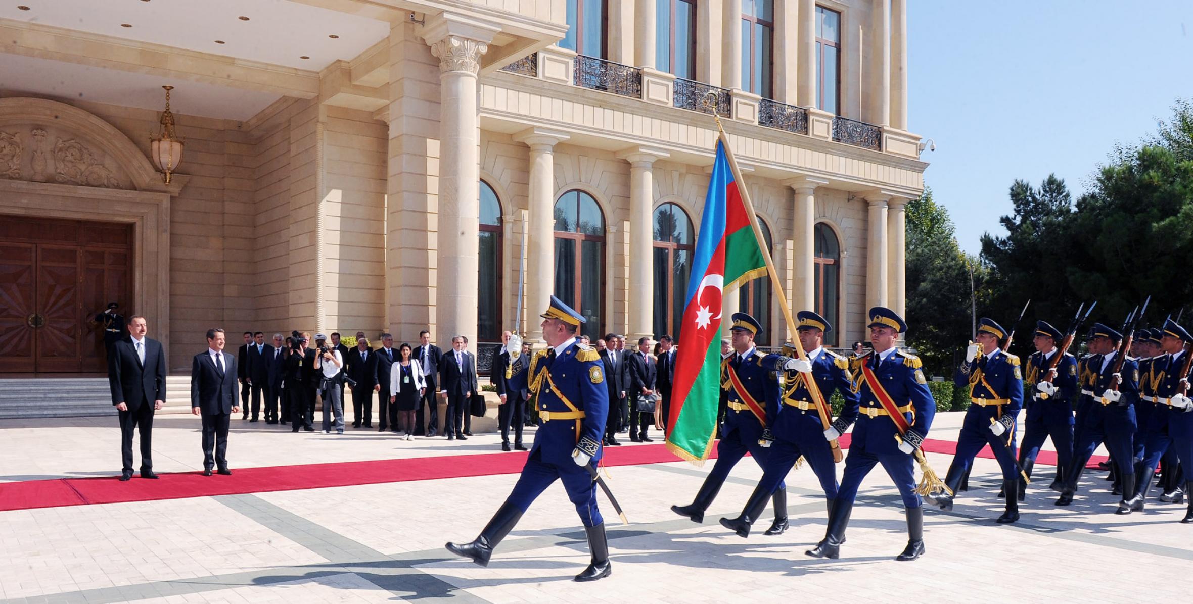 Official welcoming ceremony of the President of the Republic of France Nicolas Sarkozy was held