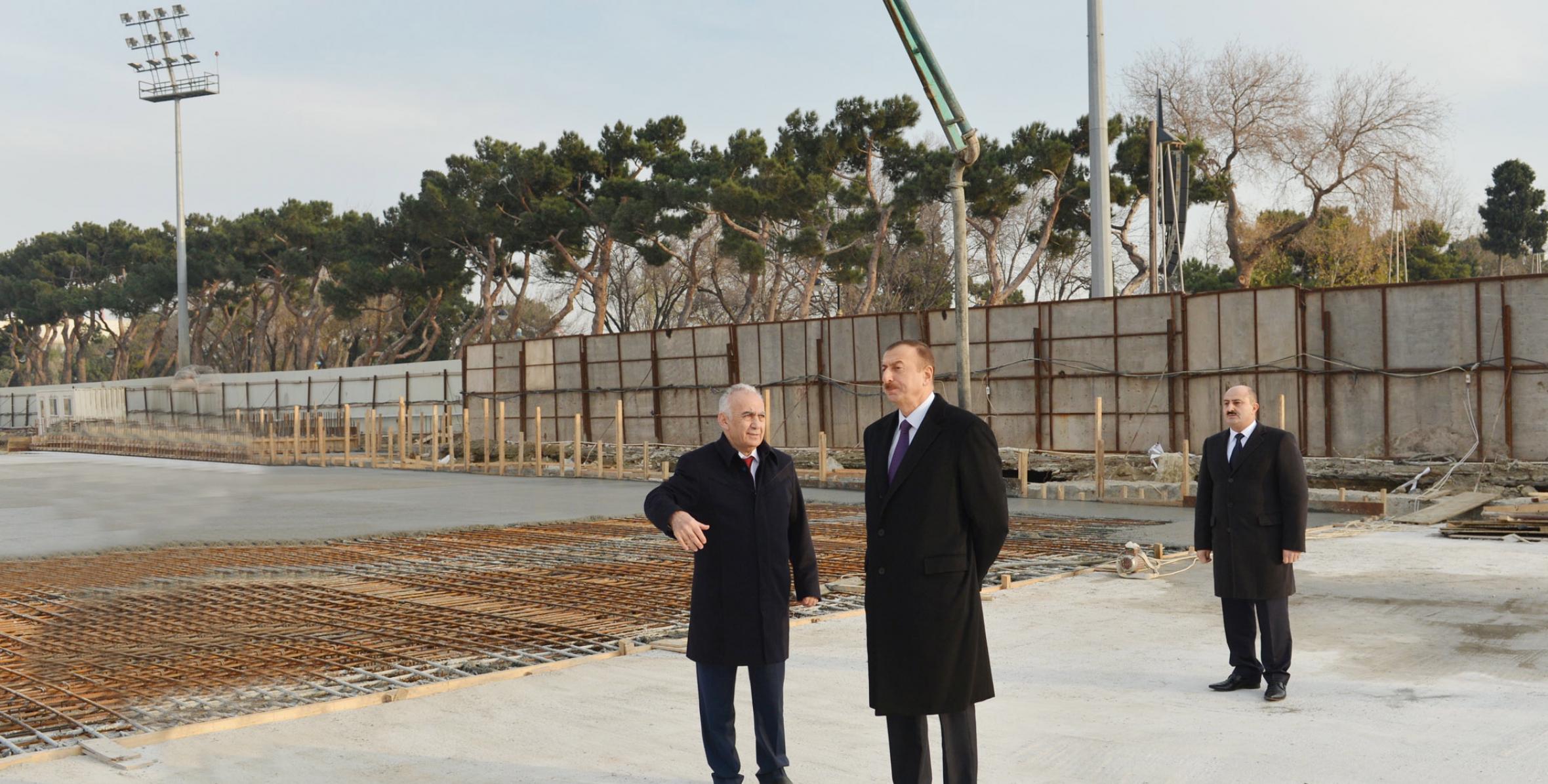 Ilham Aliyev reviewed progress of construction of underground parking in Azadlig Square of Baku