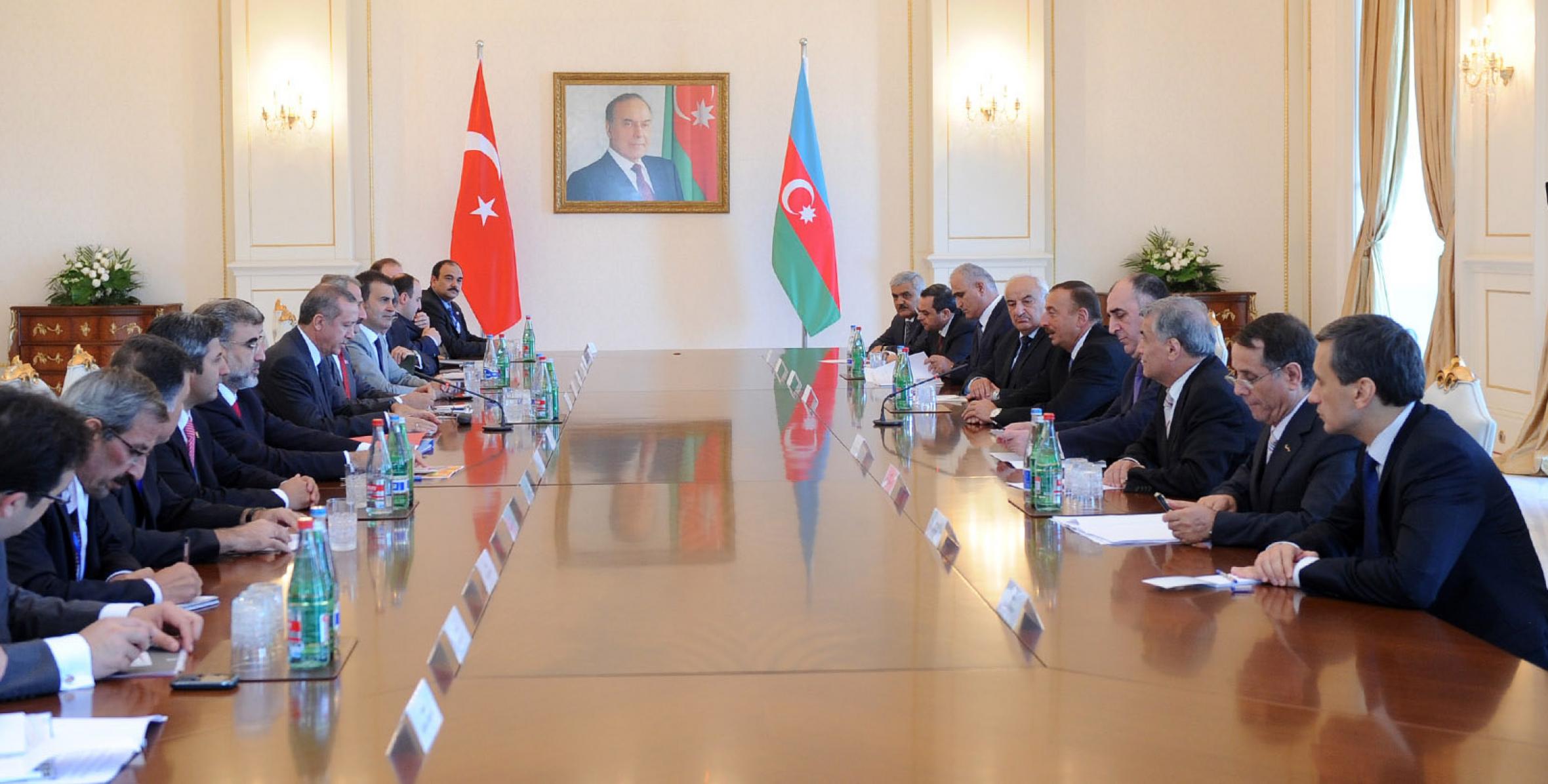 Ilham Aliyev and Recep Tayyip Erdogan held talks in an expanded format with the participation of delegations
