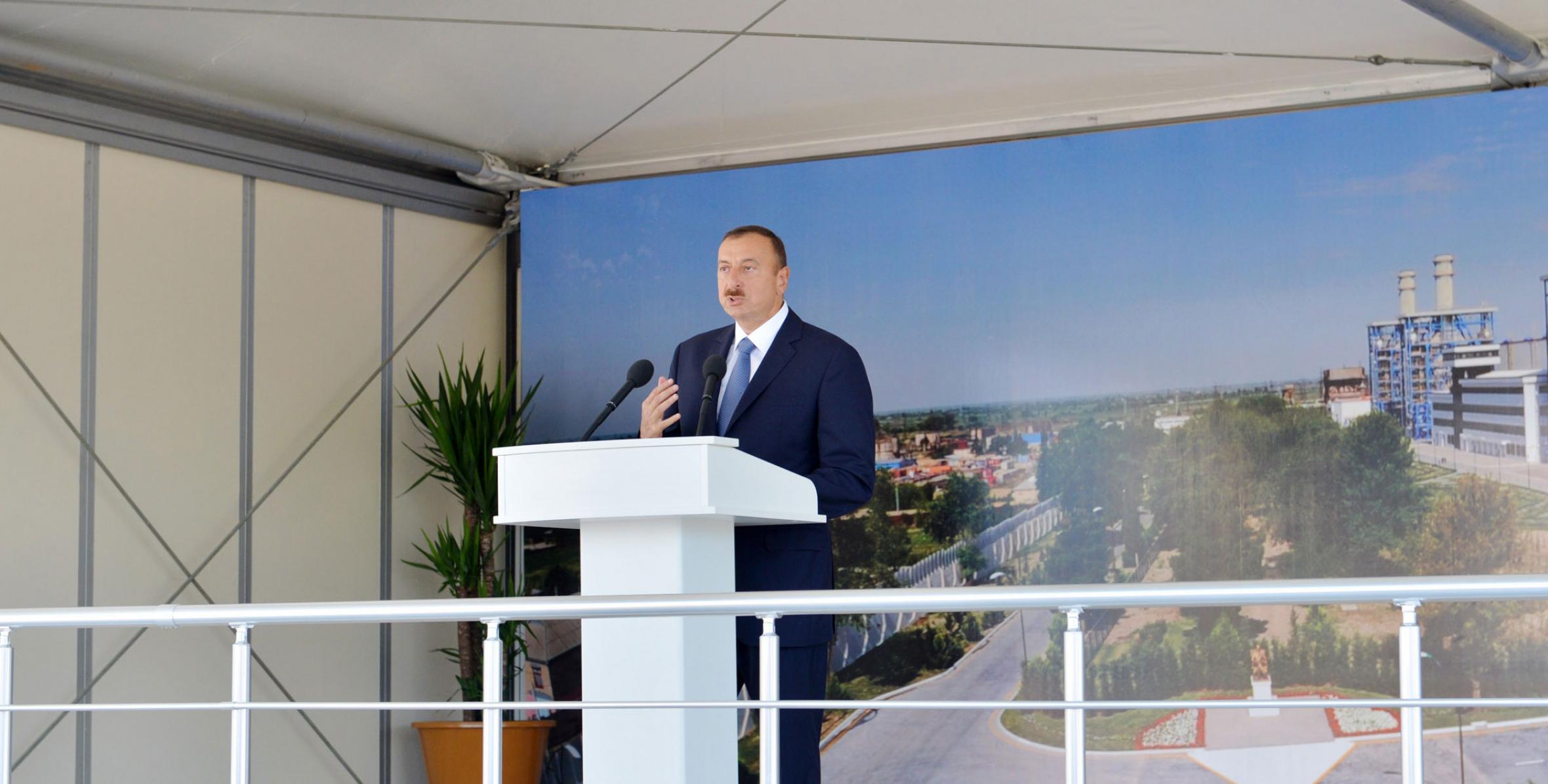 Речь Ильхама Алиева на открытии электростанции «Джануб» в Ширване