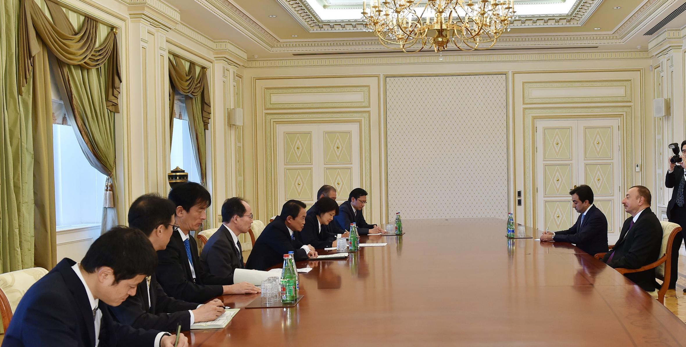 Ilham Aliyev received a delegation led by the Japanese Deputy Prime Minister