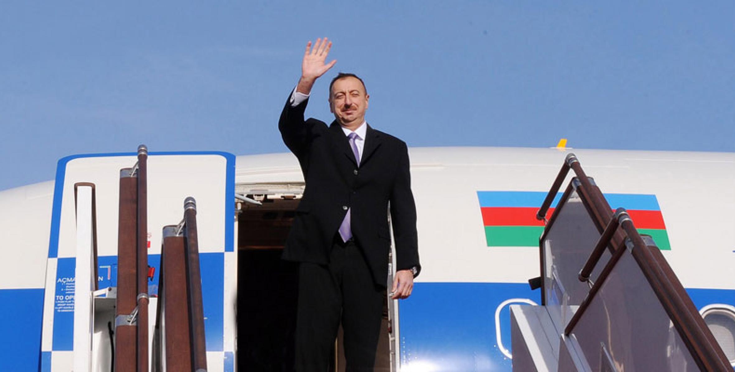 Ilham Aliyev left for Kazakhstan to attend the OSCE Summit