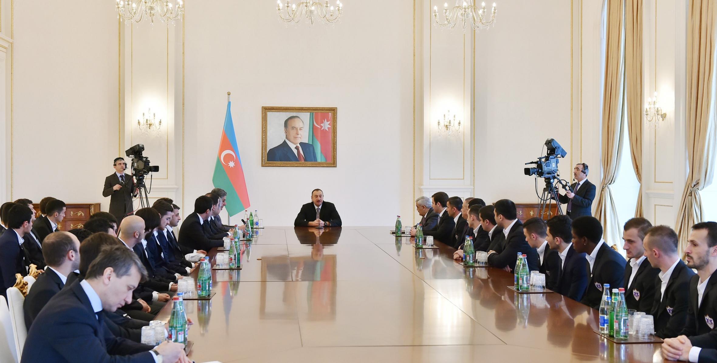 Ilham Aliyev received members of Qarabag football club