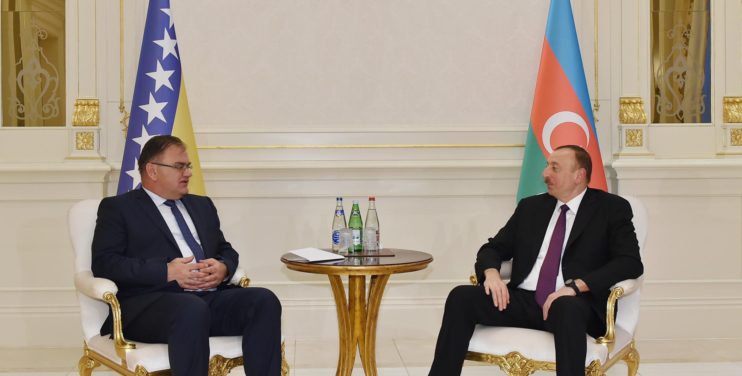 Ilham Aliyev received the Chairman of the Presidency of Bosnia and Herzegovina