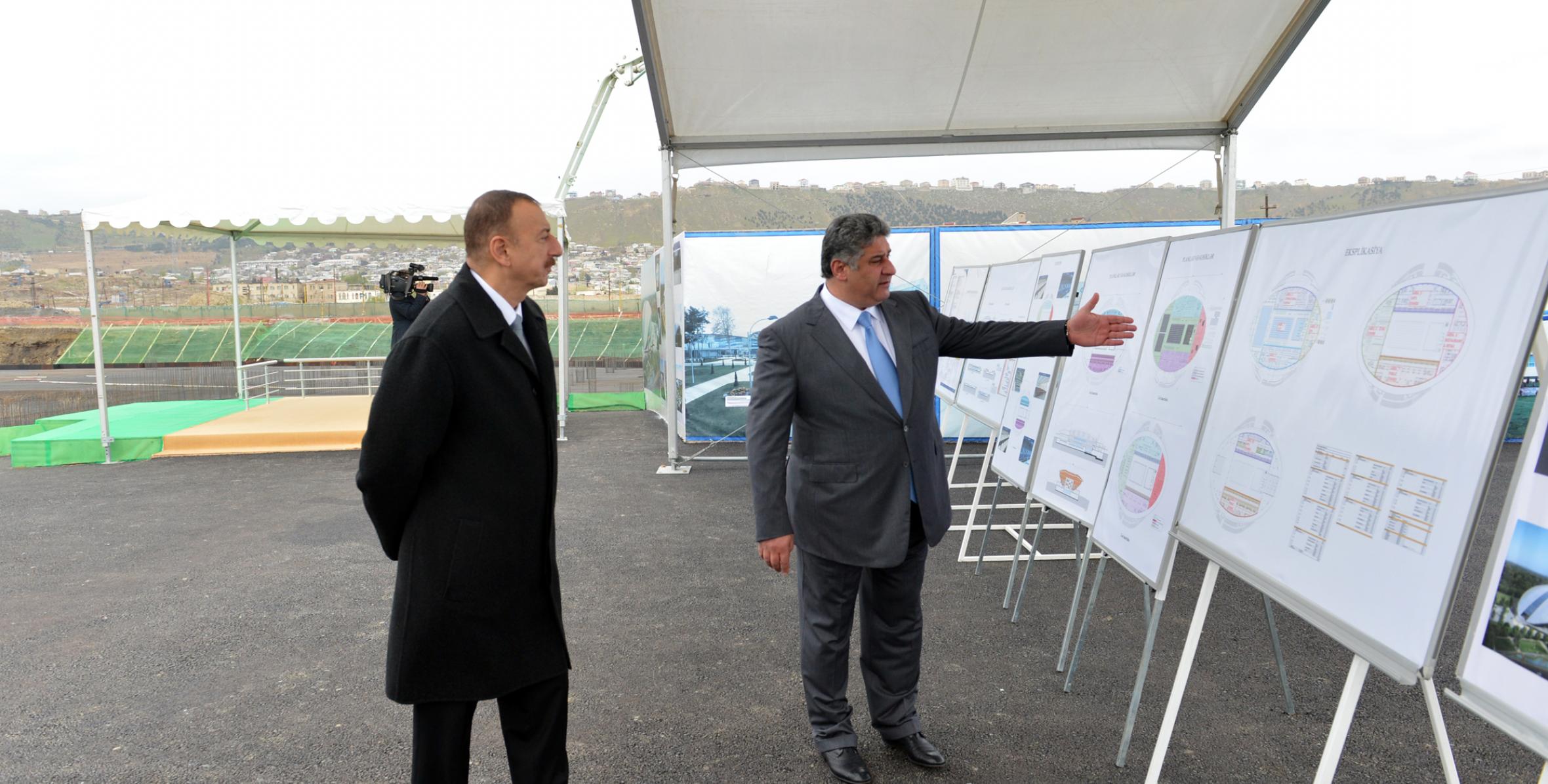 Ilham Aliyev attended a groundbreaking ceremony for the Aquatic Palace