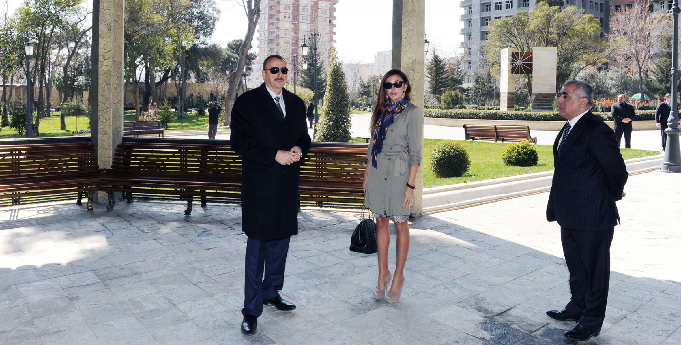Ильхам Алиев принял участие в церемонии открытия Парка офицеров Баку