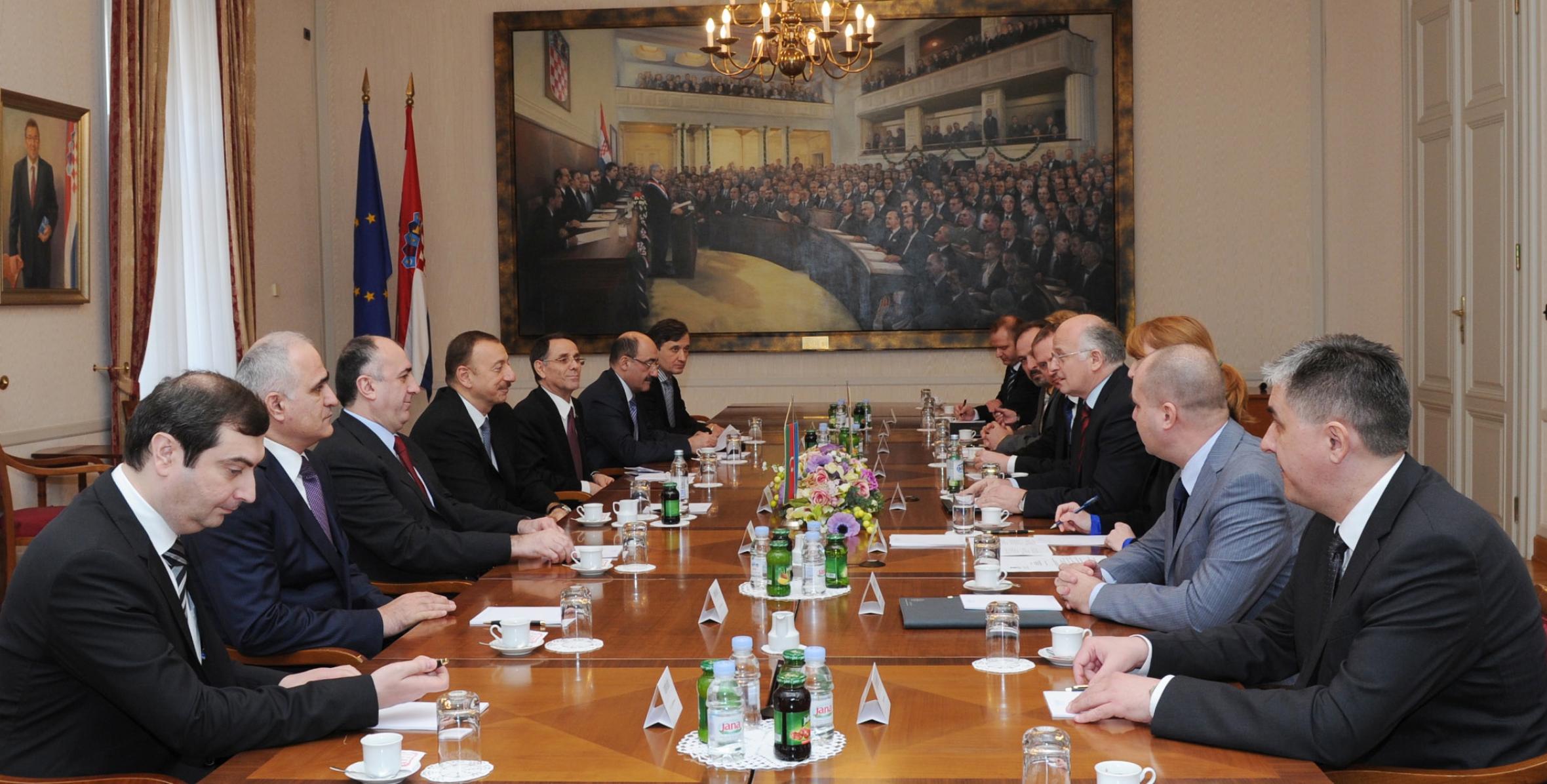 Ильхам Алиев встретился с председателем парламента Хорватии Йосипом Леко