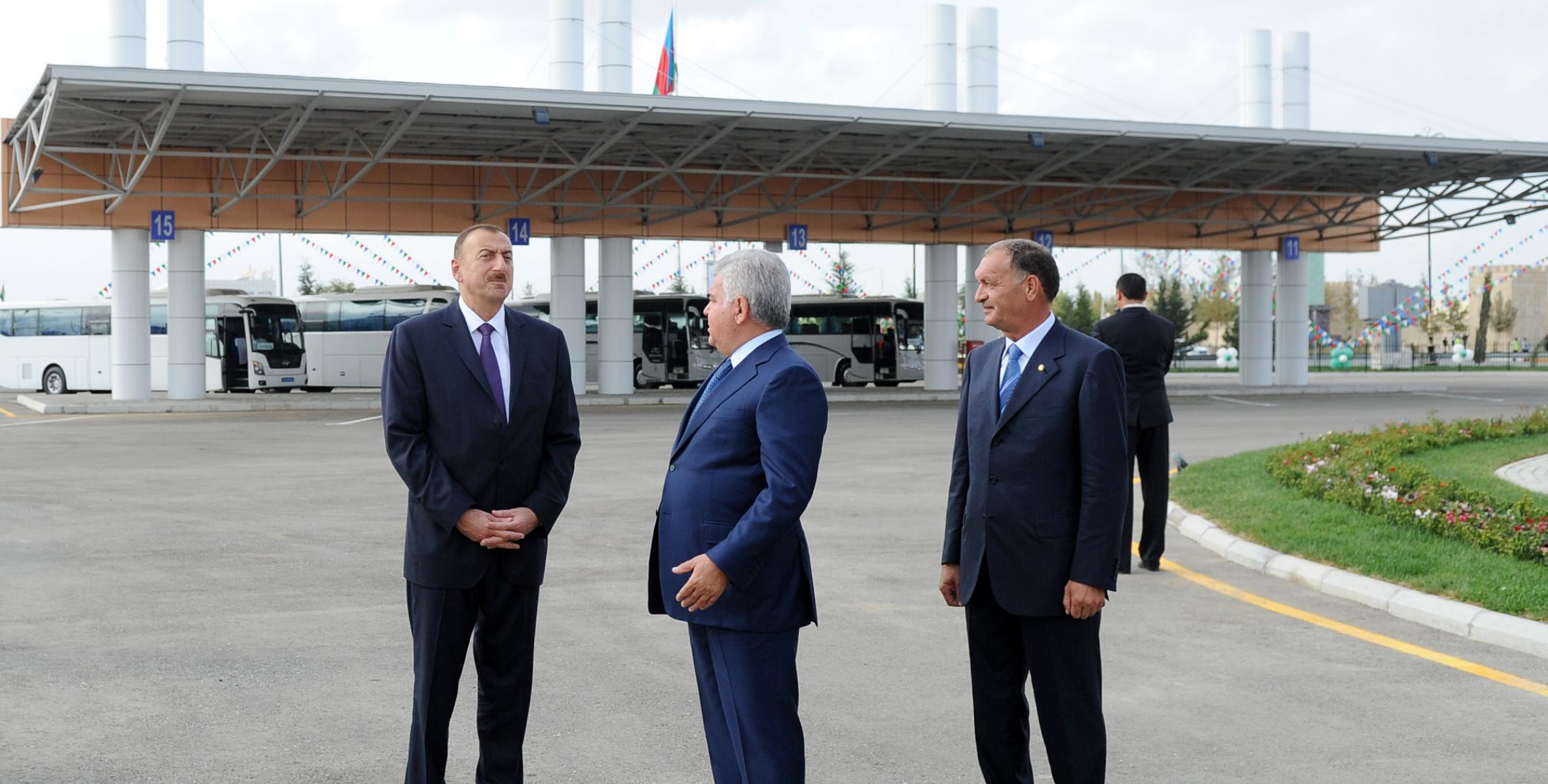 Ilham Aliyev attended the opening of the Yevlakh bus station