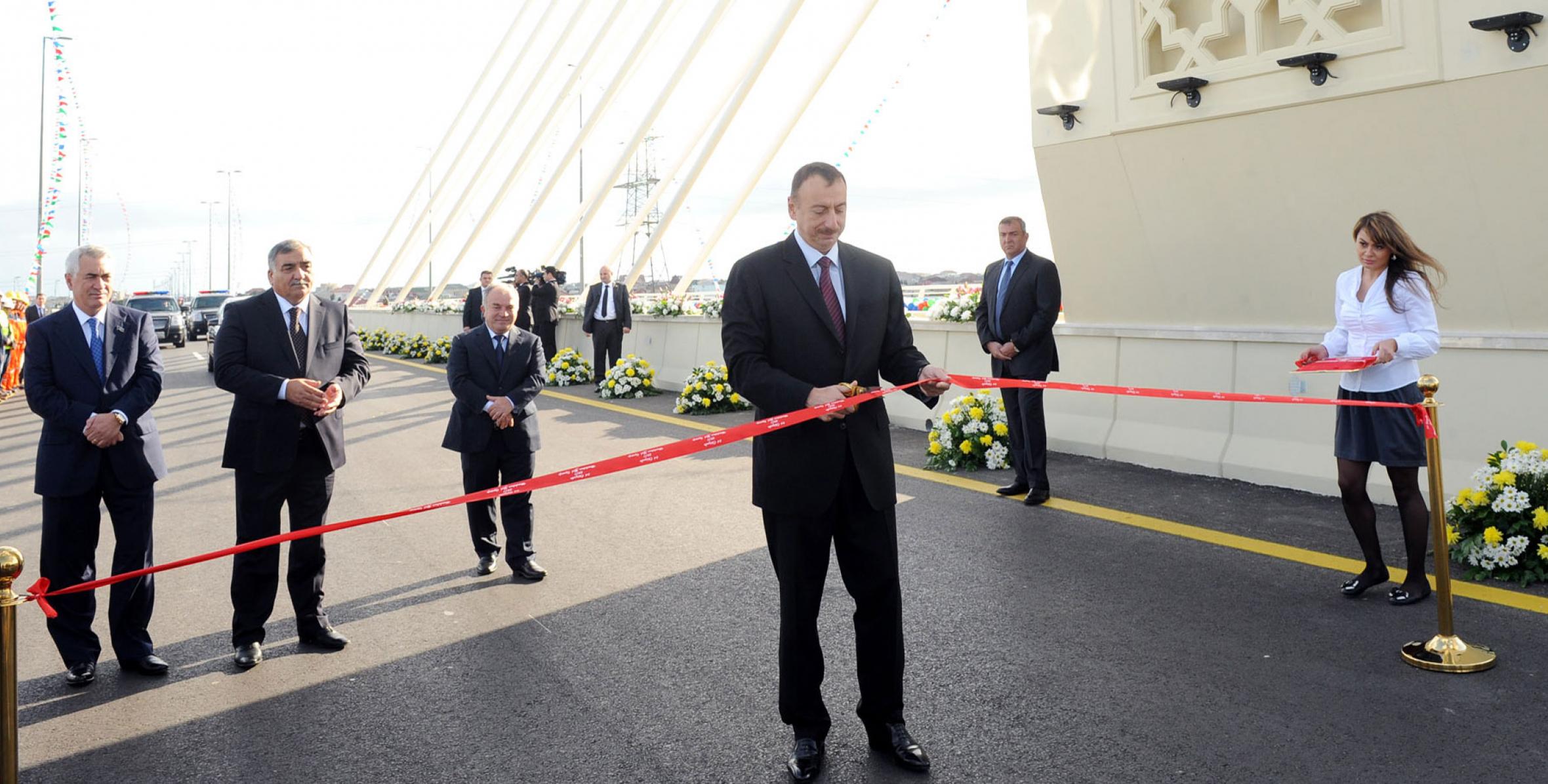 Ilham Aliyev attended the opening of the Mardakan three-level road junction in Khazar District