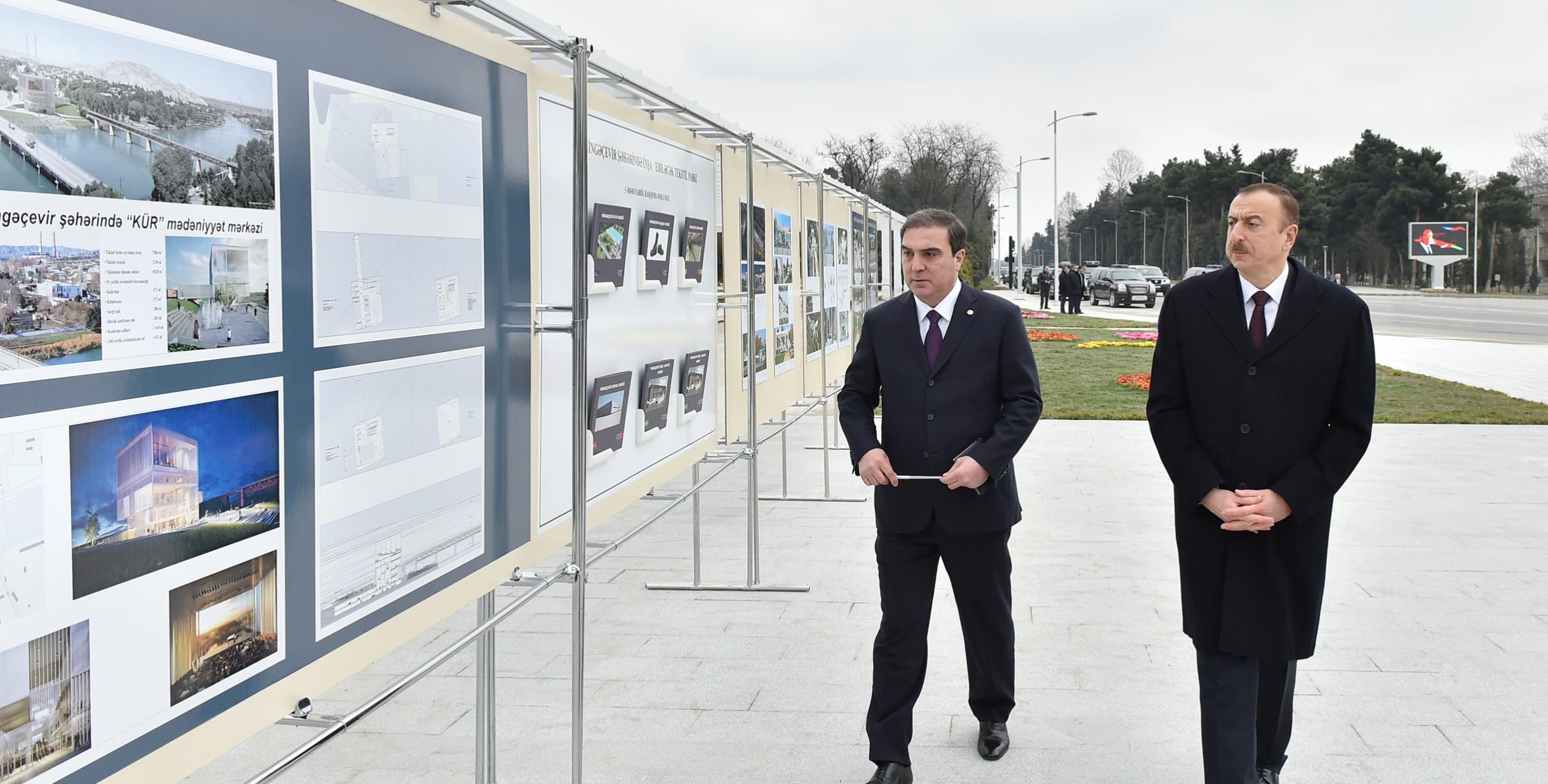 Ilham Aliyev reviewed the ongoing redevelopment work at the Heydar Aliyev Park in Mingachevir