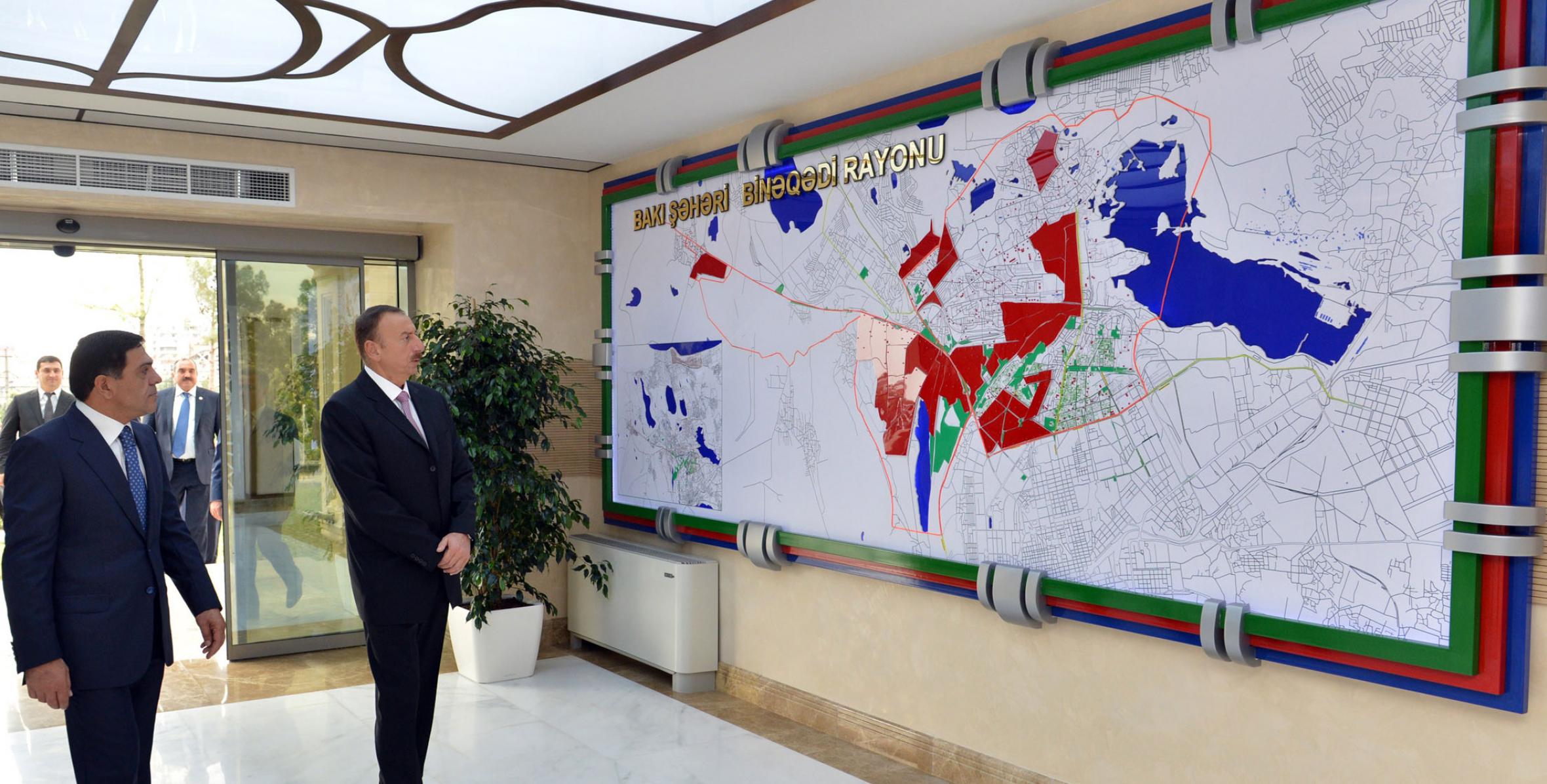 Ильхам Алиев принял участие в открытии административного здания Исполнительной власти Бинагадинского района Баку