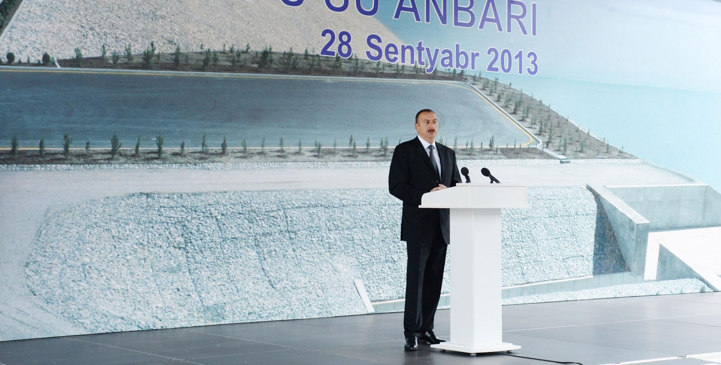 Speech by Ilham Aliyev at the opening of the Takhtakorpu water reservoir, the Takhtakorpu hydro power plant and the Takhtakorpu-Jeyranbatan water canal built in Shabran District