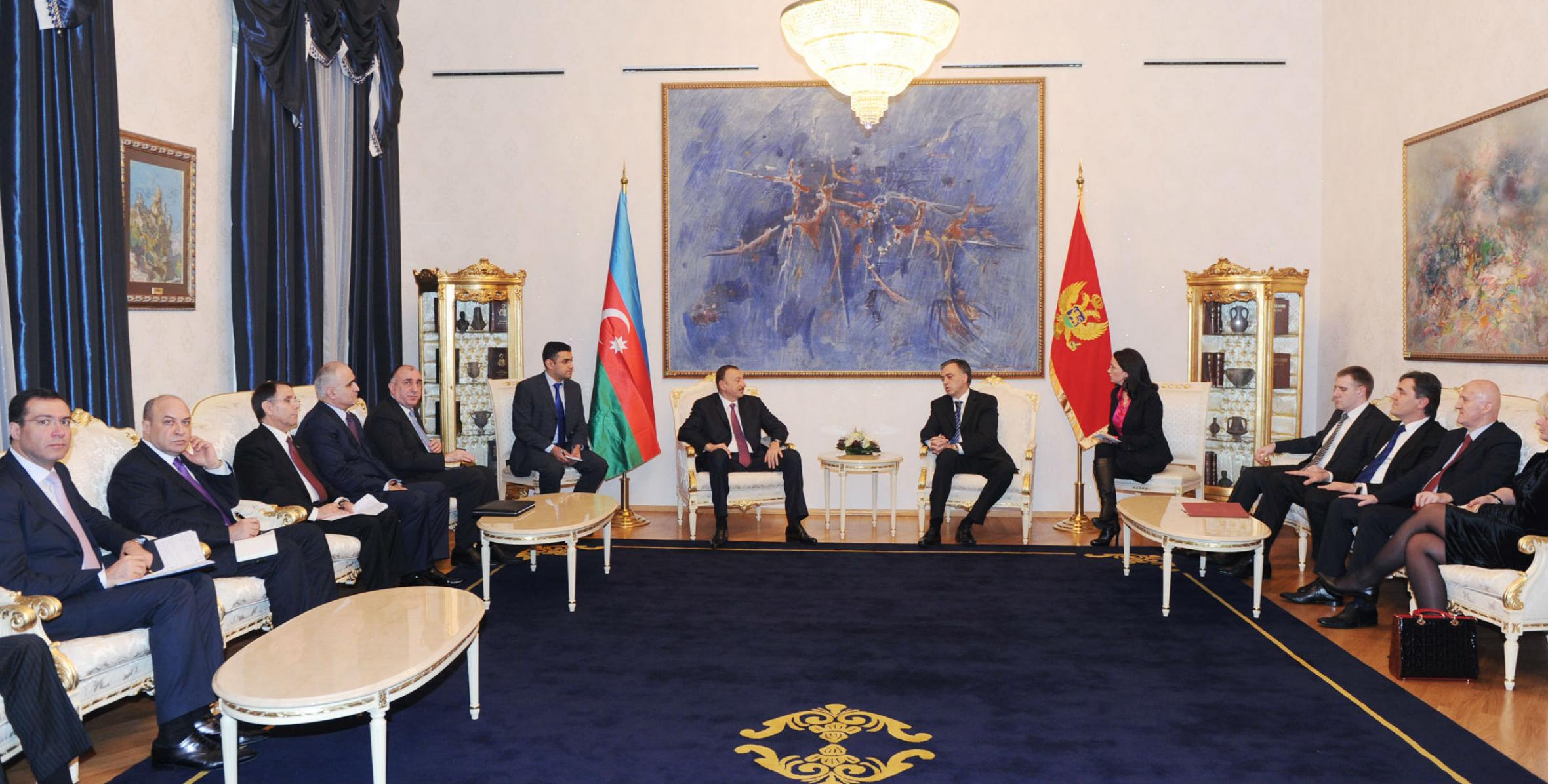Состоялась встреча Ильхама Алиева и Президента Монтенегро Филипа Вуяновича в расширенном составе