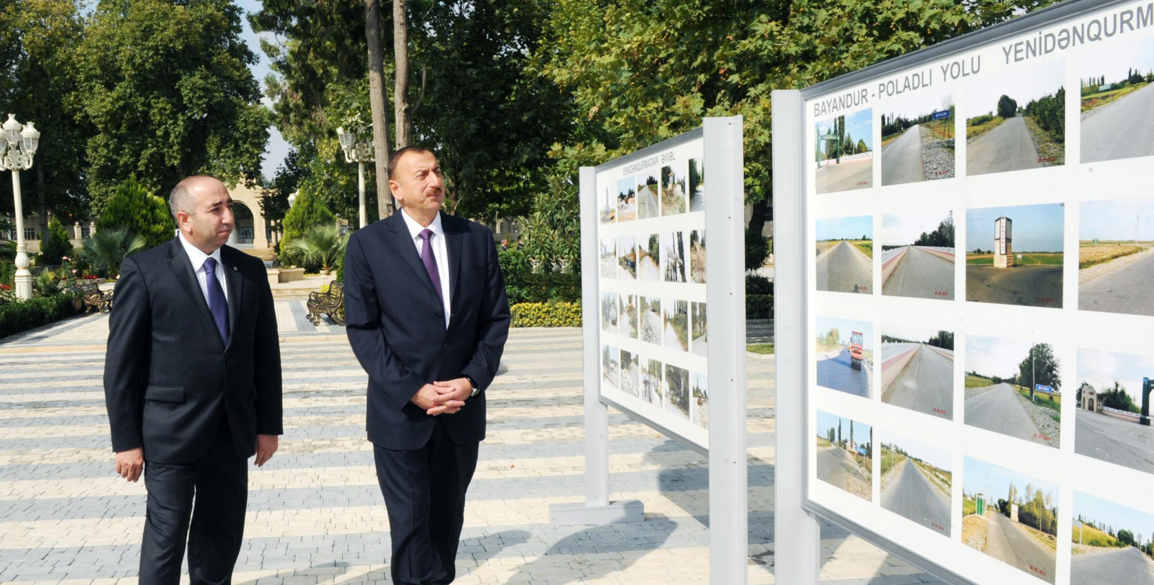 Ilham Aliyev attended the opening of the Heydar Park and the Heydar Aliyev Center in Tartar after reconstruction