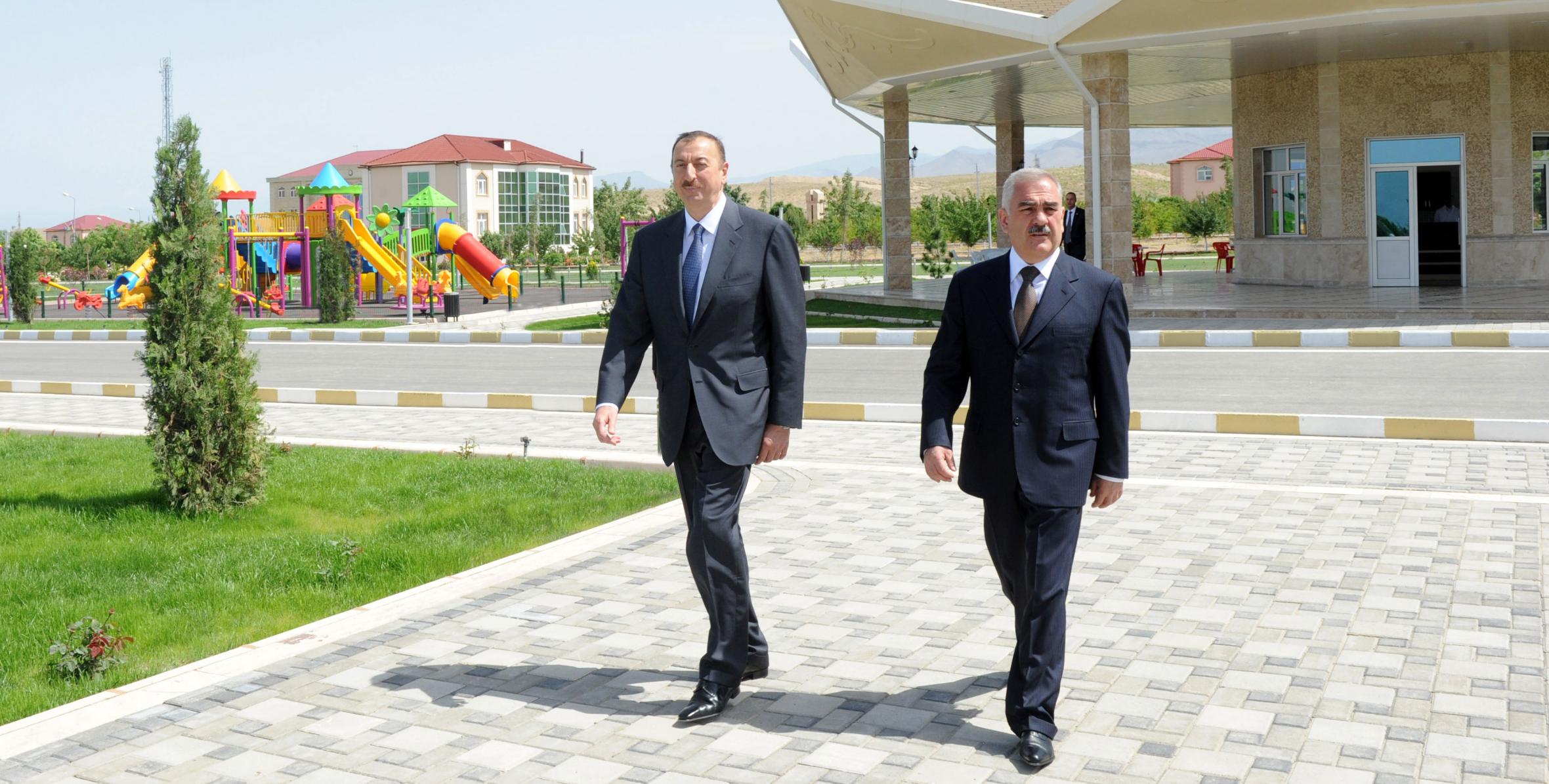 Ilham Aliyev reviewed a park and attended the opening of a culture center in Kangarli District