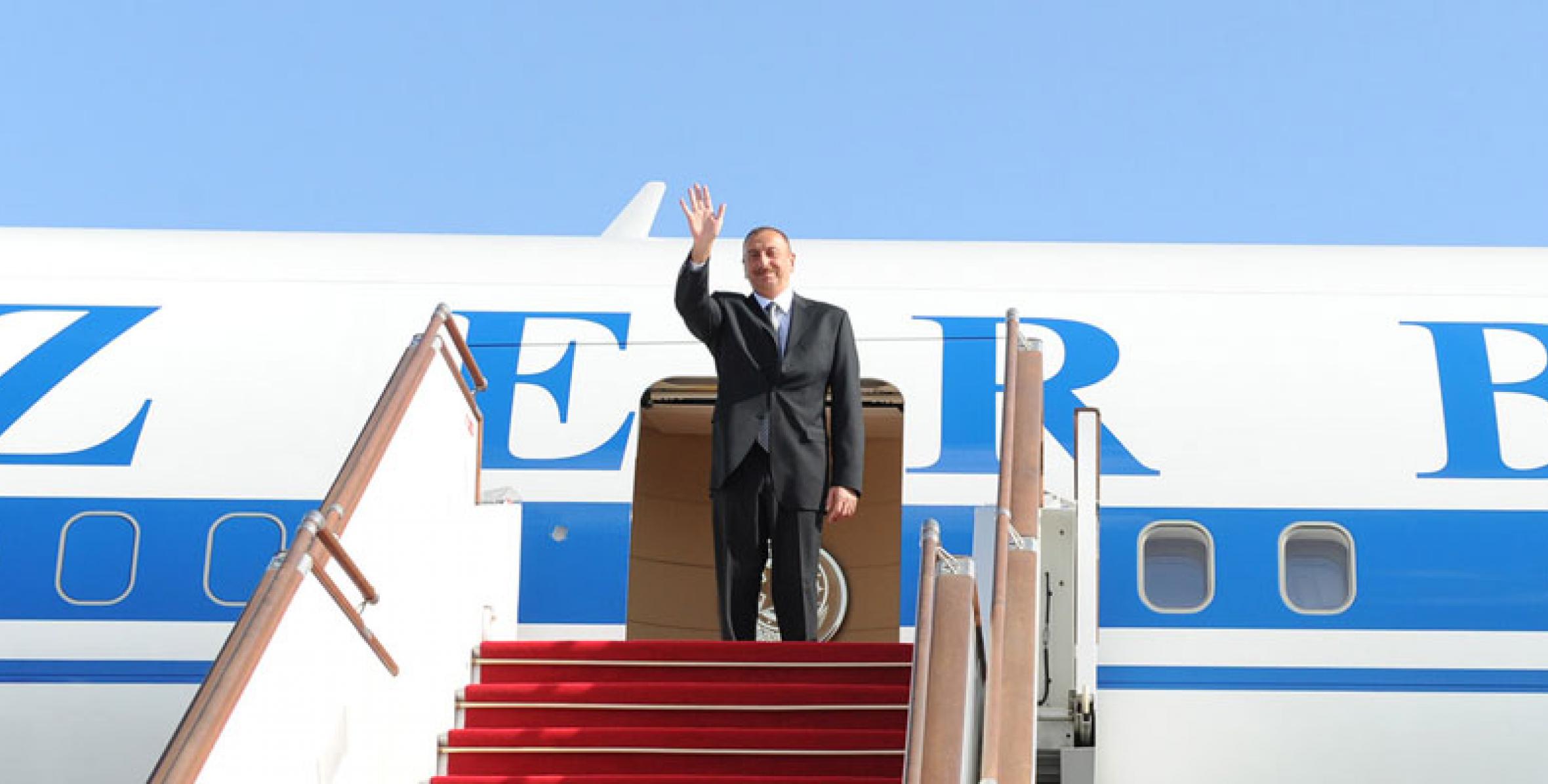 Ilham Aliyev left for the Russian Federation on a working visit