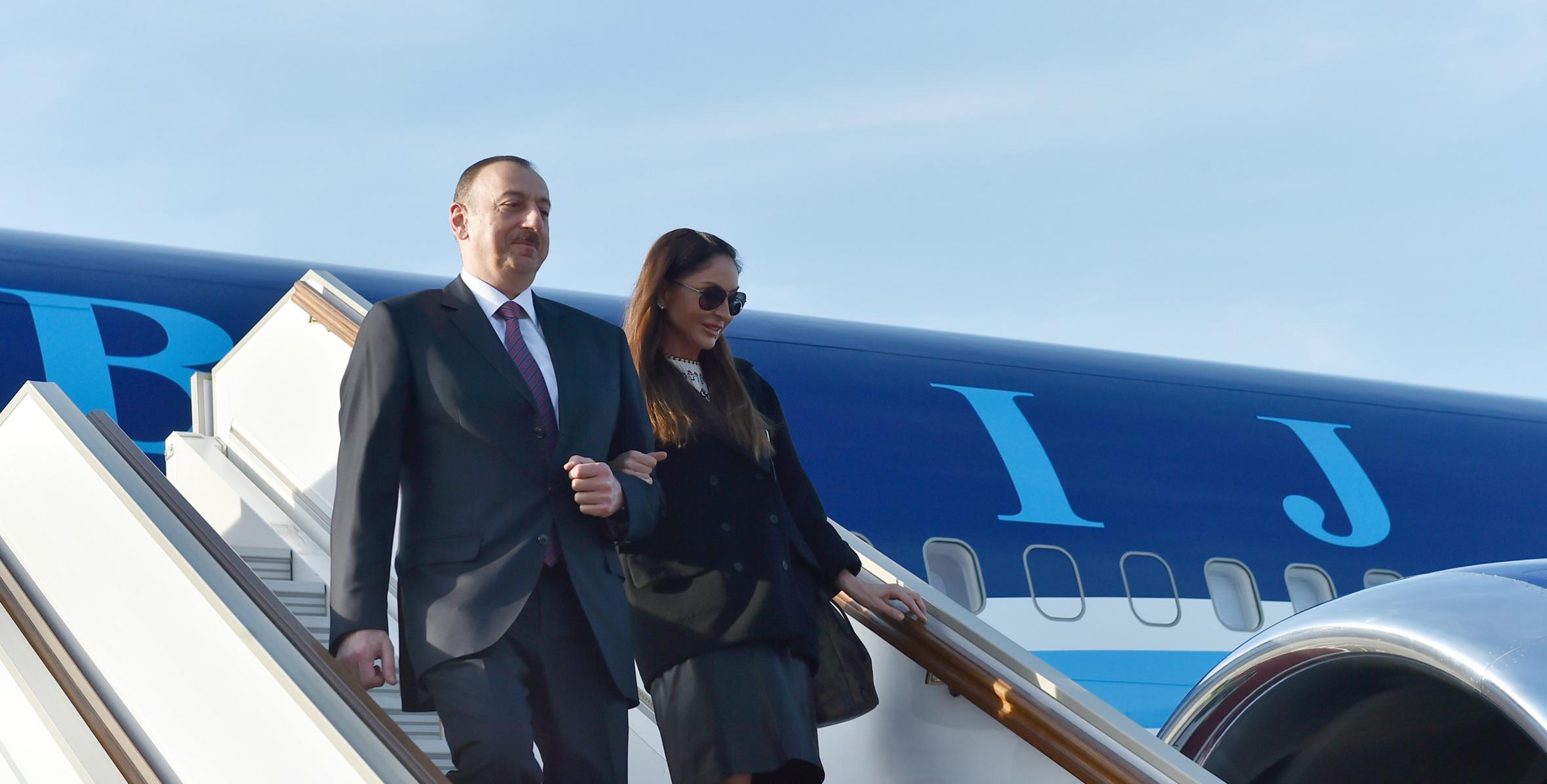 Ilham Aliyev arrived in Russia on a working visit