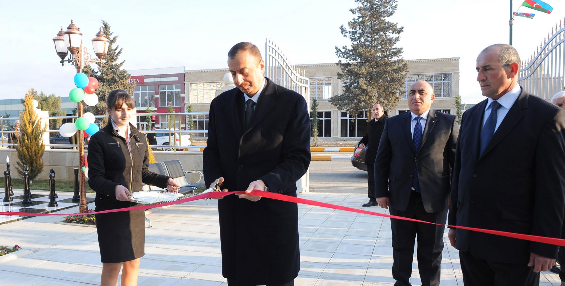 Ilham Aliyev attended the opening of a chess school in Goranboy