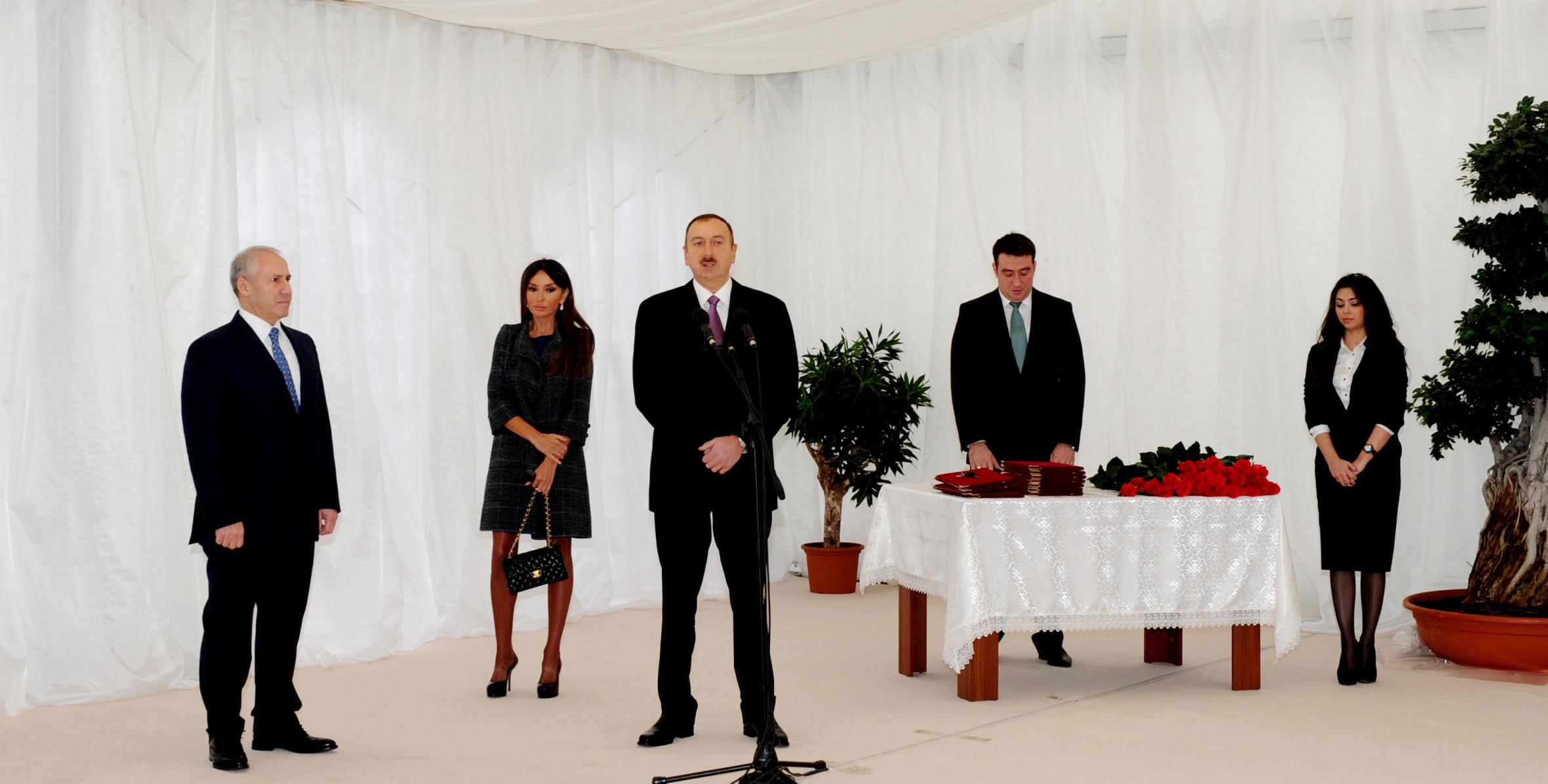 Speech by Ilham Aliyev at the opening of a residential building for disabled veterans of the Karabakh war and martyr families in Sumgayit