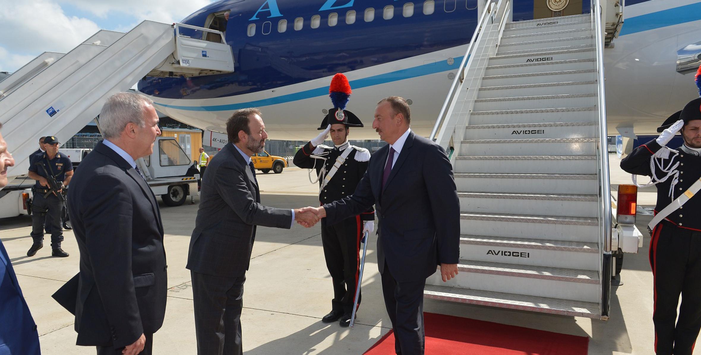 Ilham Aliyev arrived in Italy on an official visit