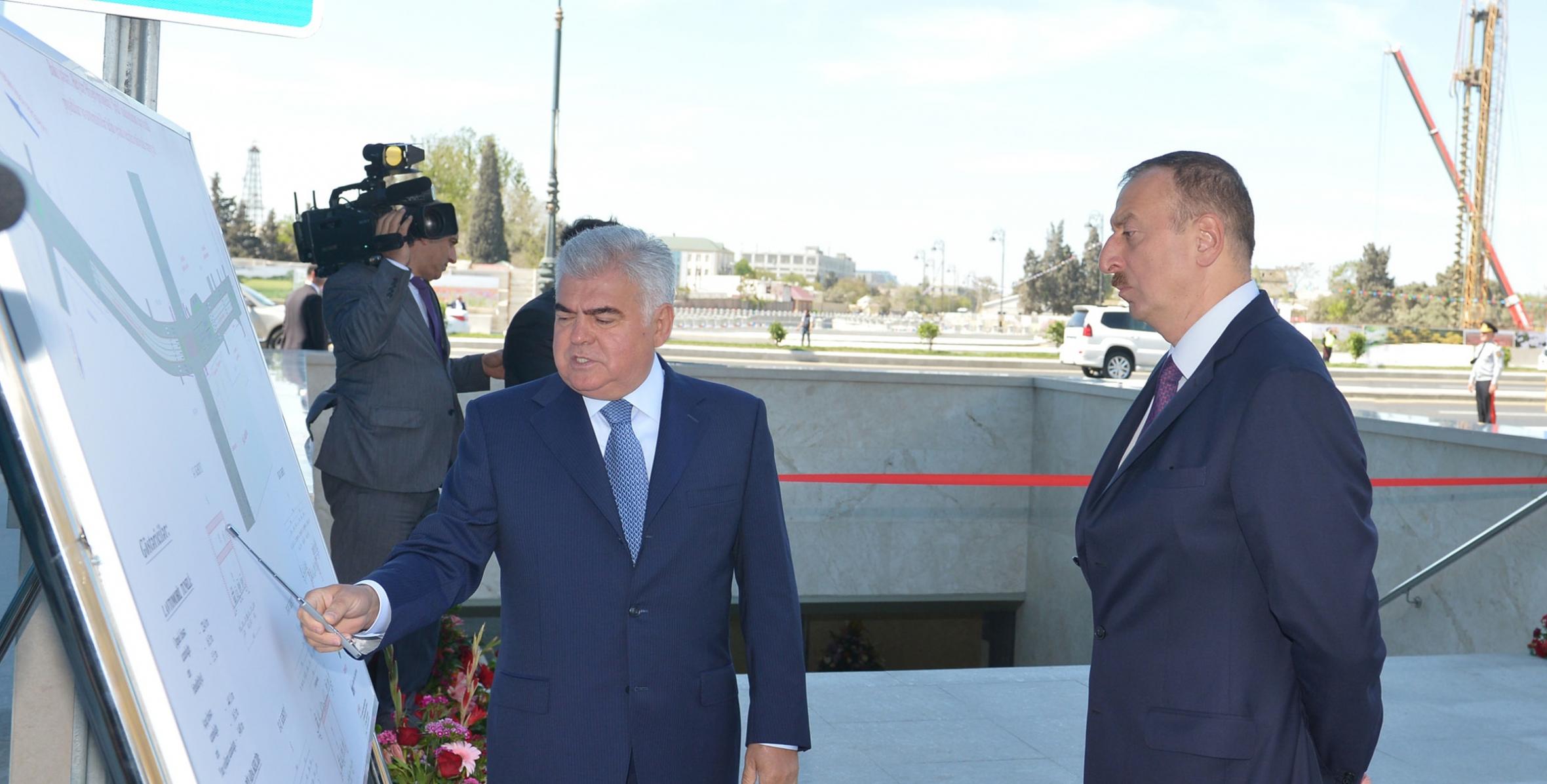 Ильхам Алиев принял участие в открытии нового автомобильного тоннеля и подземного пешеходного перехода на проспекте Гейдара Алиева
