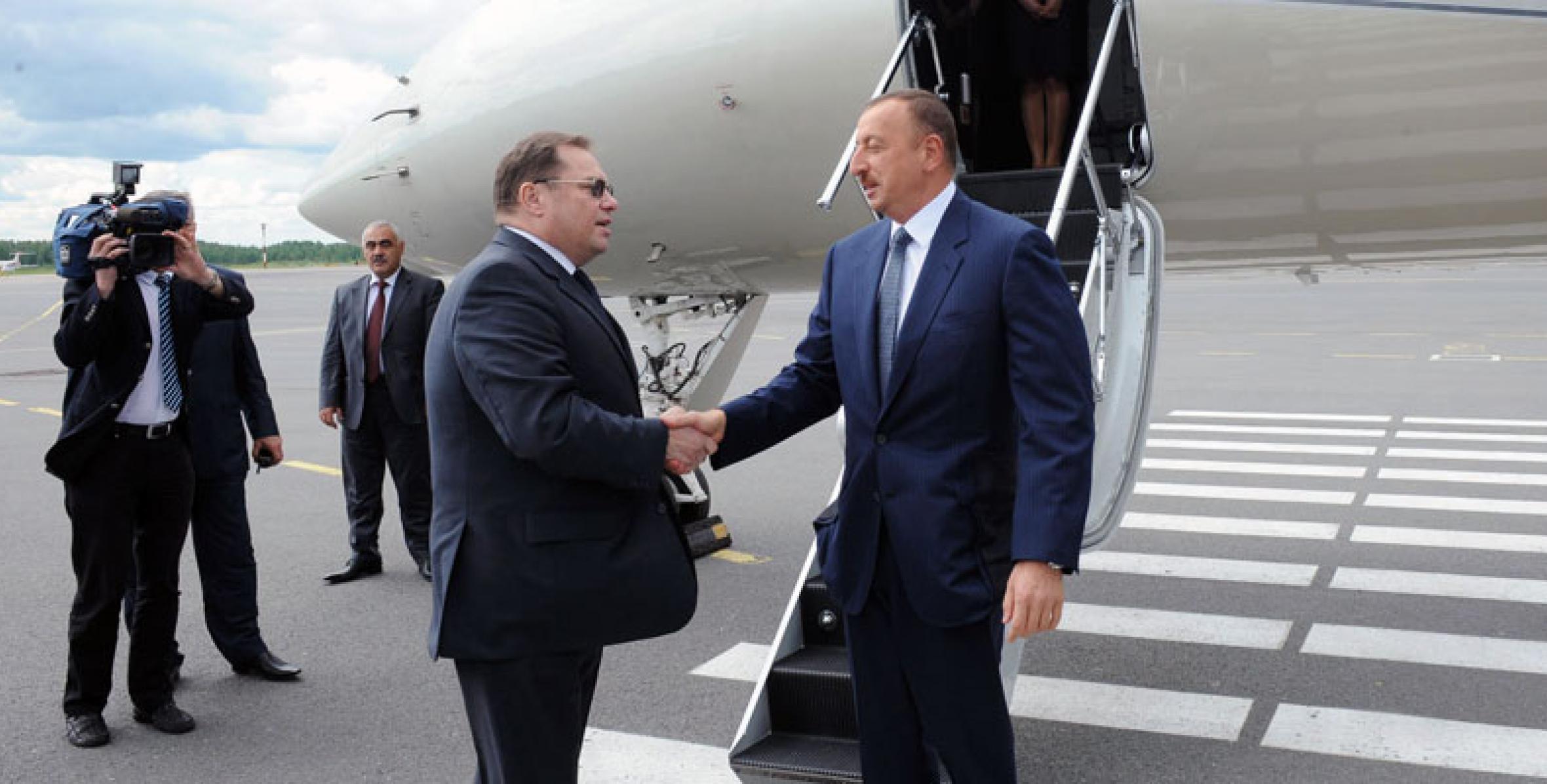 Ilham Aliyev arrived in Russia for a working visit