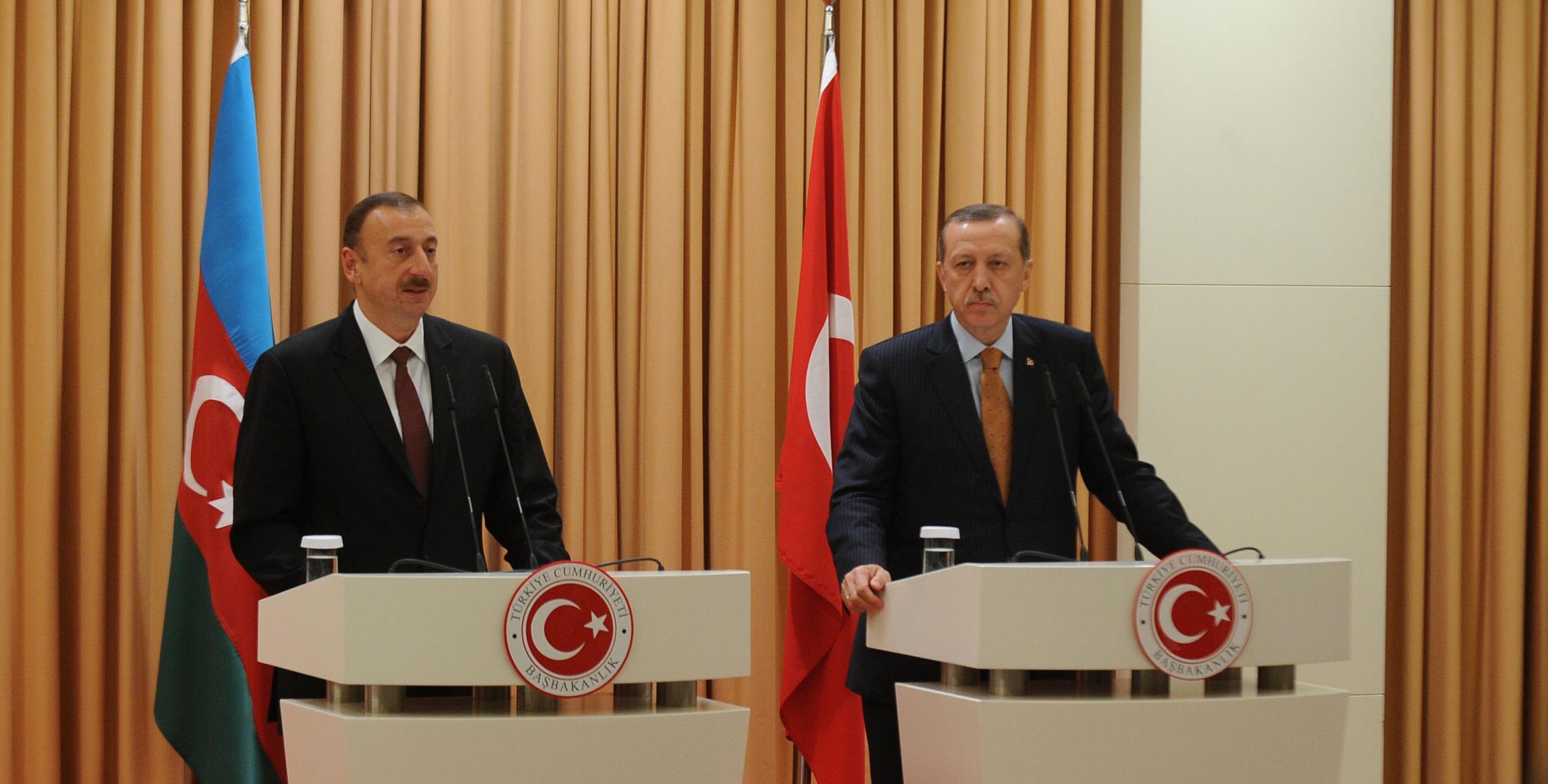 Ilham Aliyev and Turkish Prime Minister Recep Tayyip Erdogan held a joint press conference