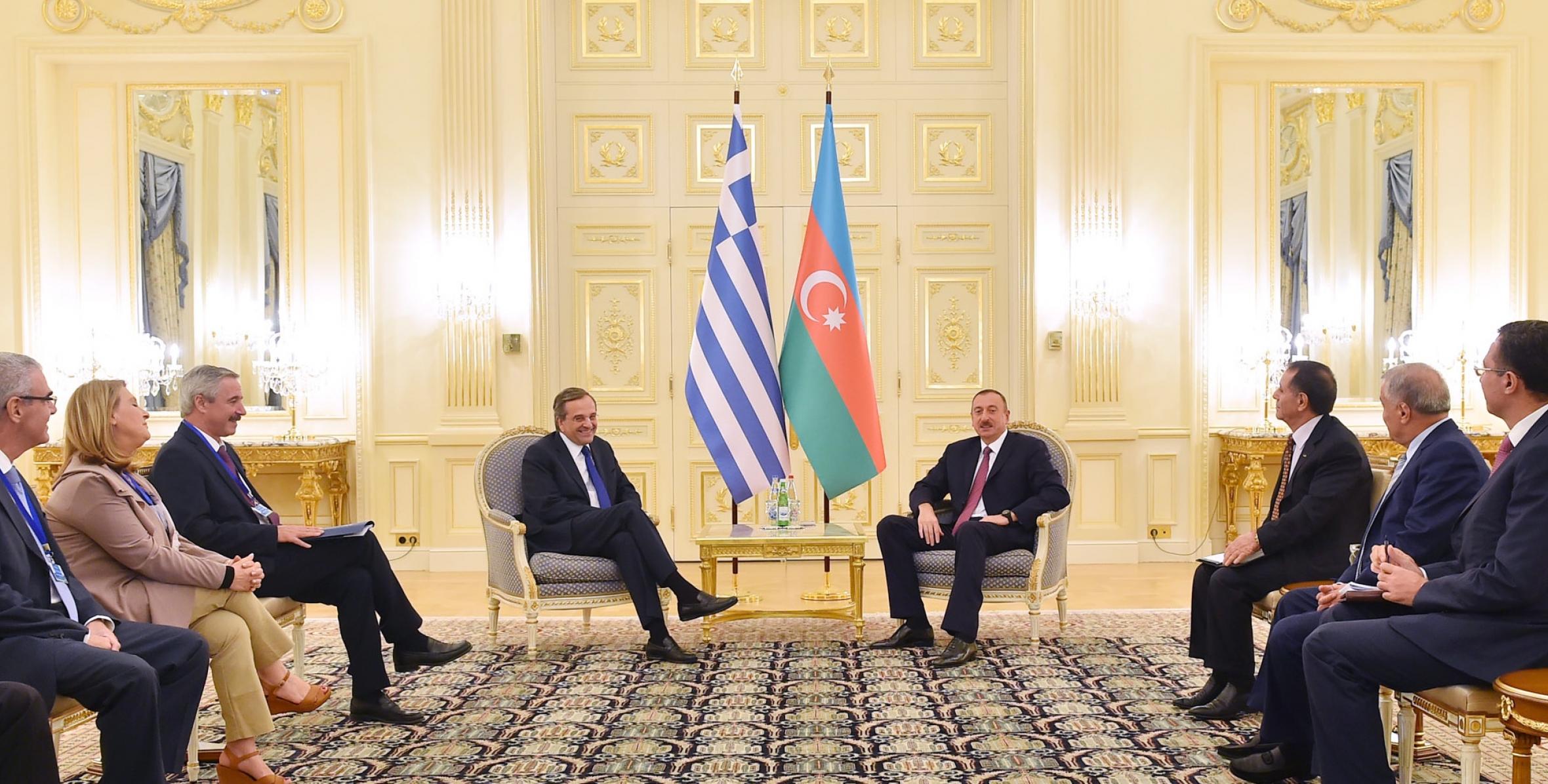Ilham Aliyev and Prime Minister of Greece Antonis Samaras held an expanded meeting