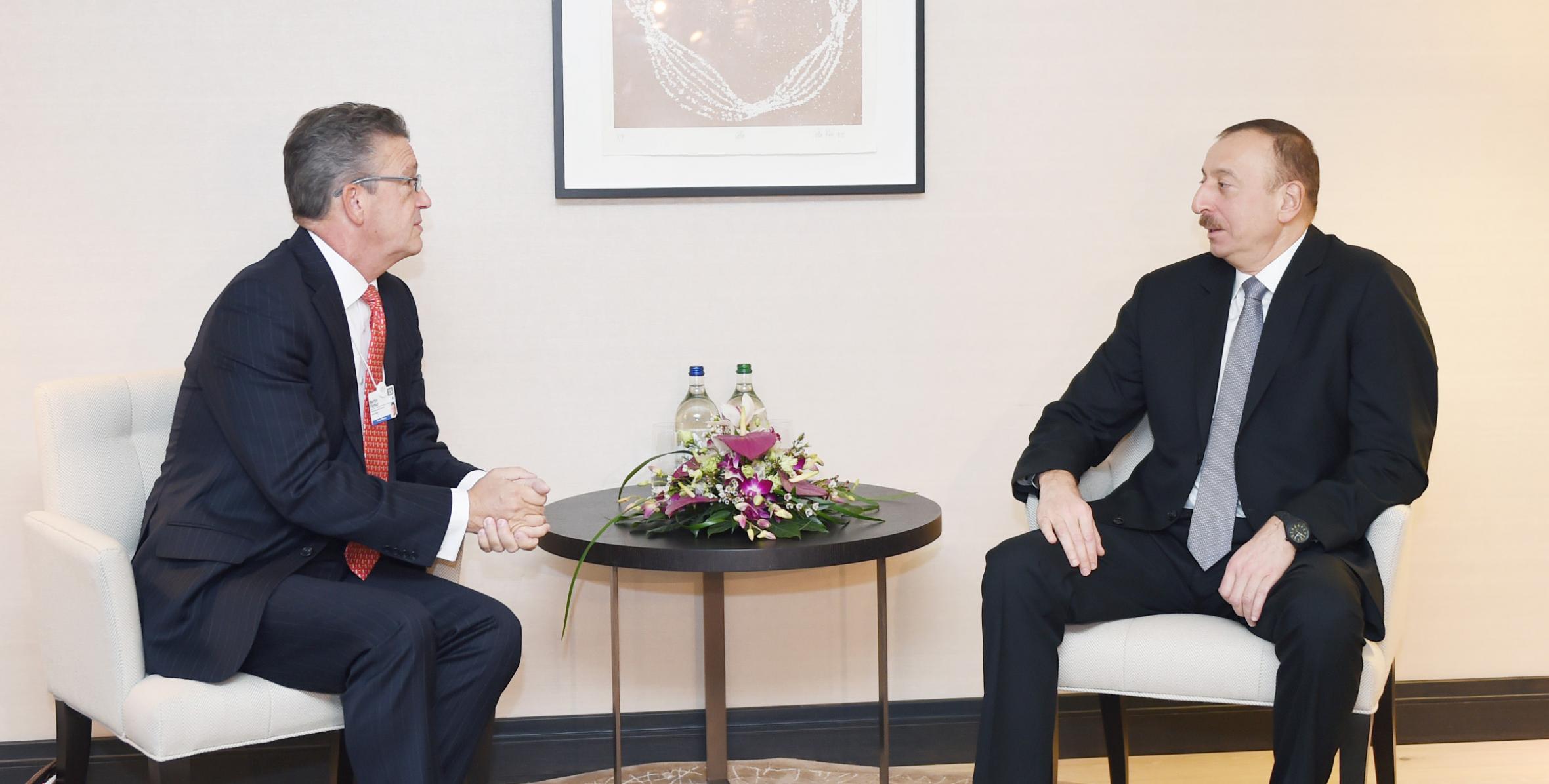 Ilham Aliyev met the Chairman of Global Partnerships at Swiss Re AG