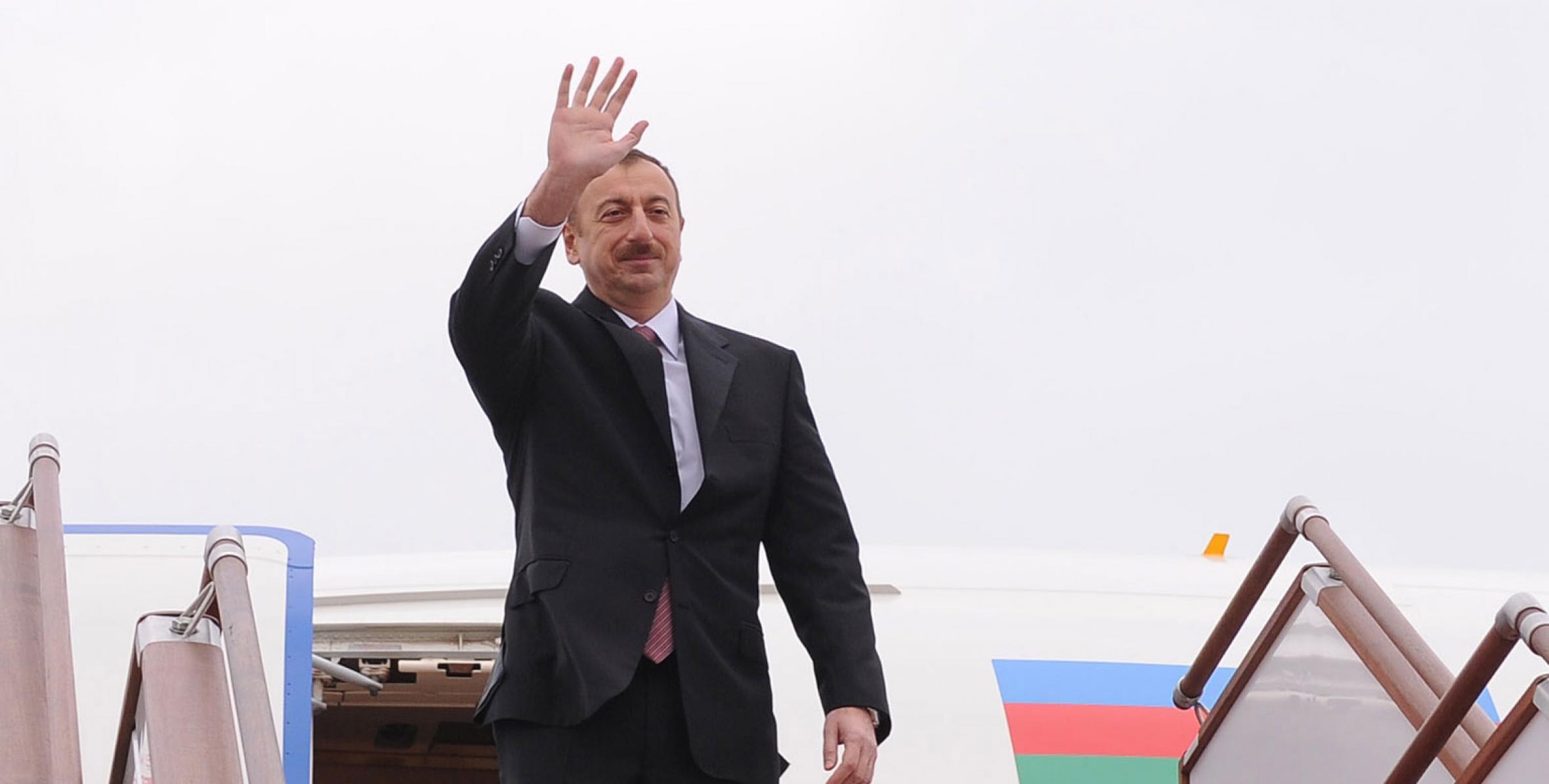 Ilham Aliyev left for Portugal