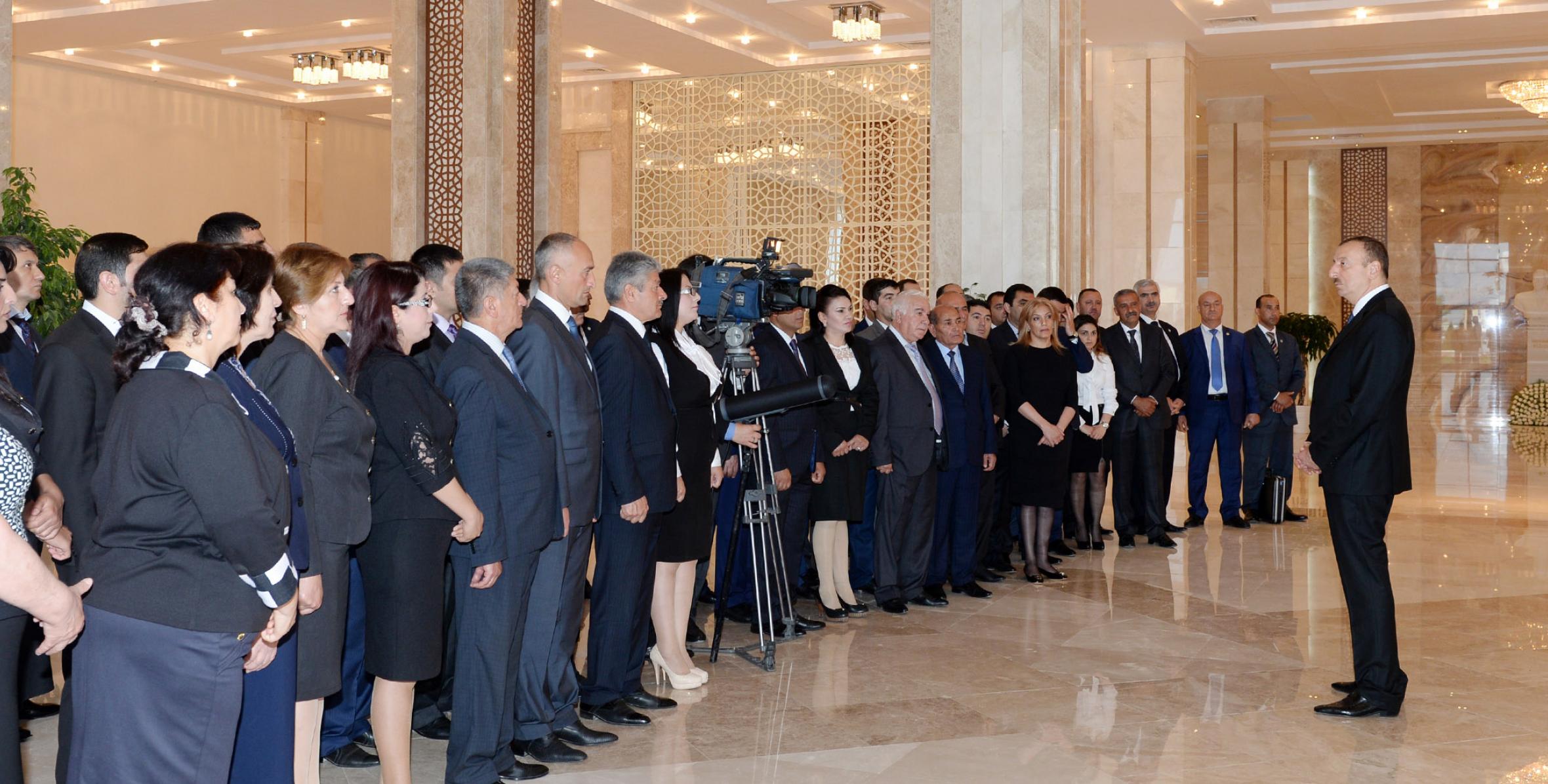 Речь Ильхама Алиева на церемонии открытия Центра Гейдара Алиева в Нефтчале