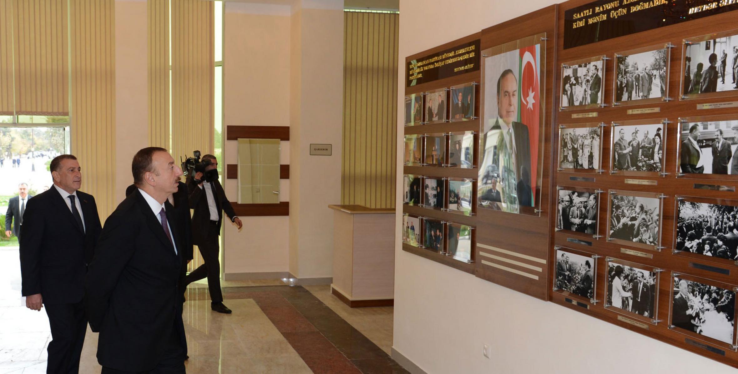Ilham Aliyev attended the opening of a new office building of the Saatli district branch of the “Yeni Azerbaijan Party”