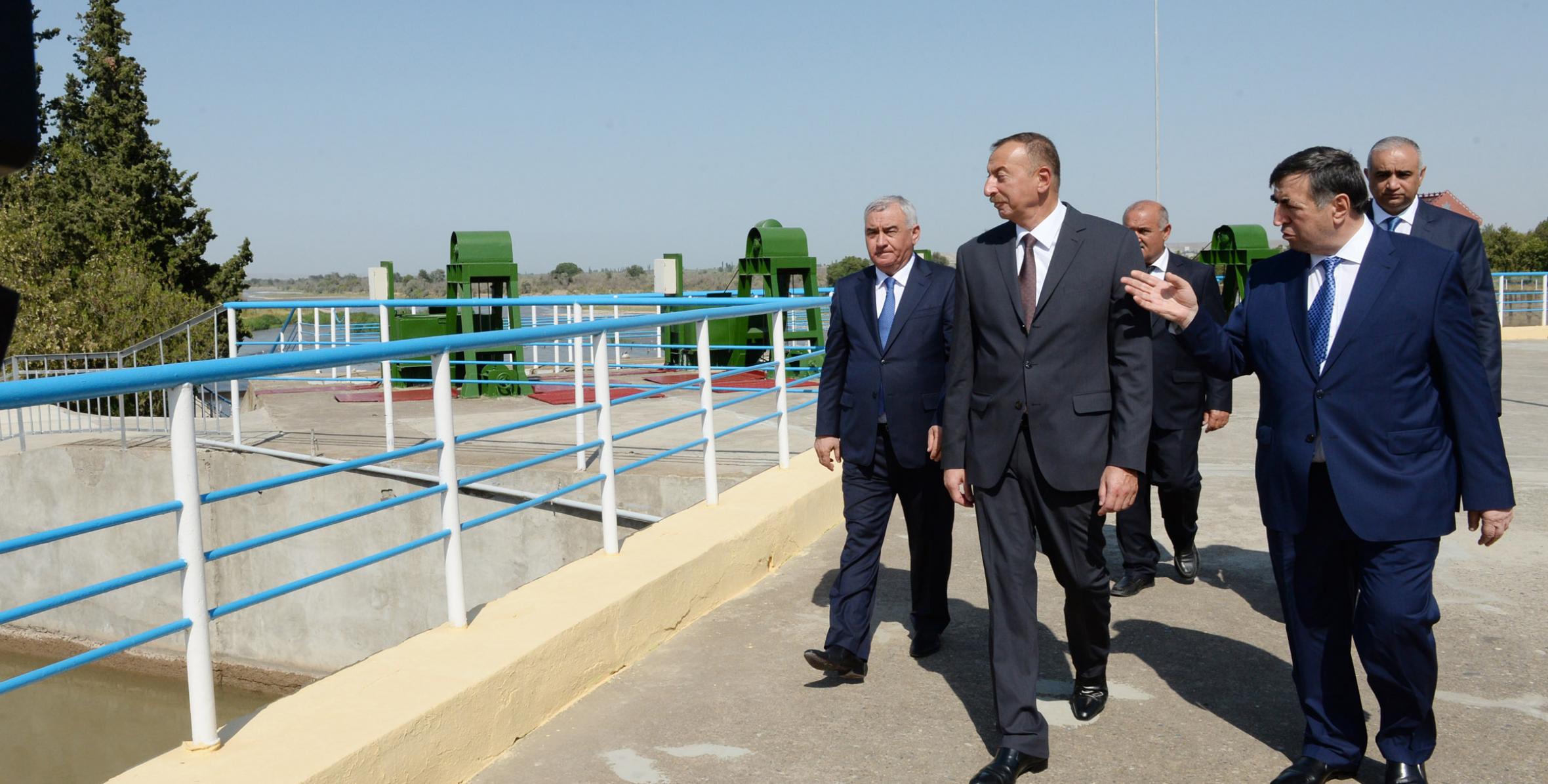 Ilham Aliyev reviewed the Mil-Mughan hydrosystem in Fuzuli