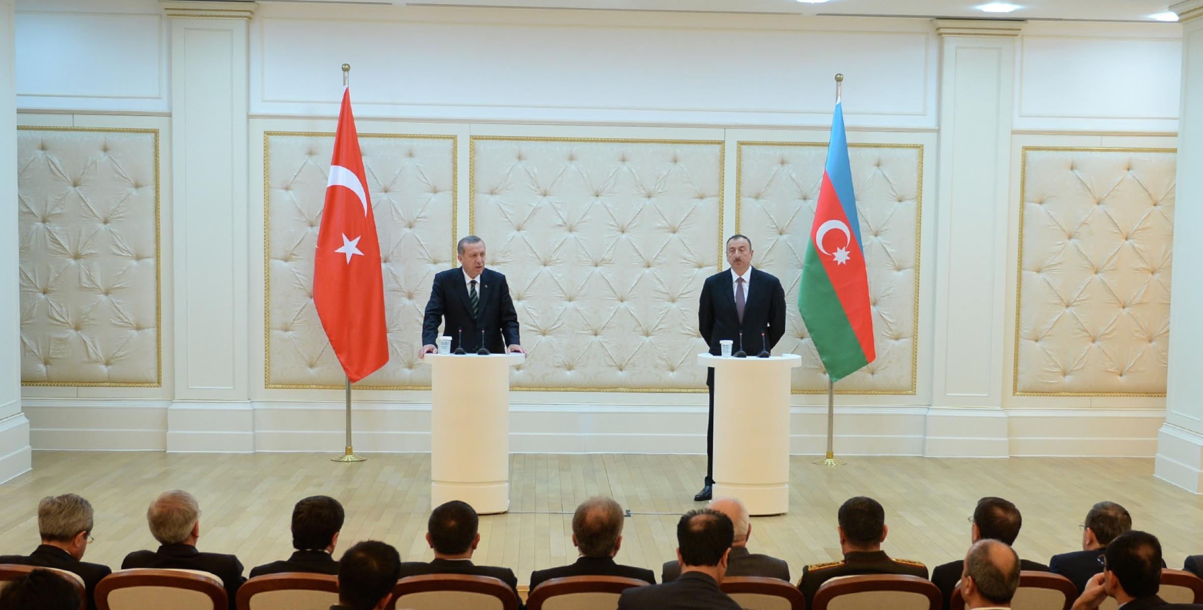 Ilham Aliyev and Prime Minister Recep Tayyip Erdogan held a joint press conference