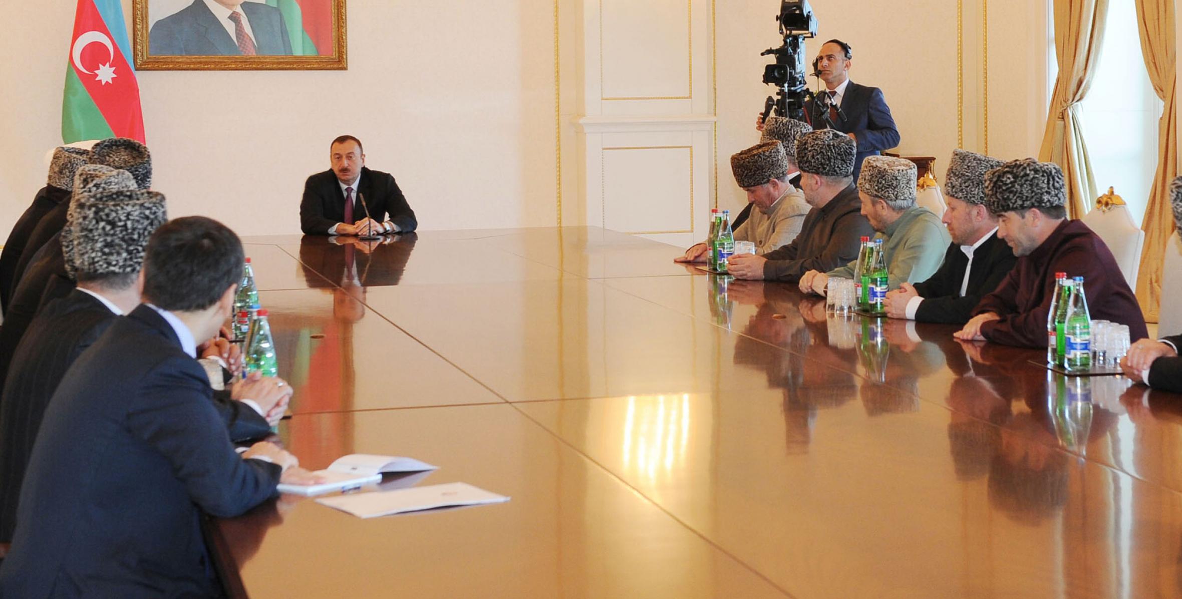 Speech by Ilham Aliyev while receiving the participants of reporting conference of the Supreme Religious Council of Caucasian Peoples held in Baku