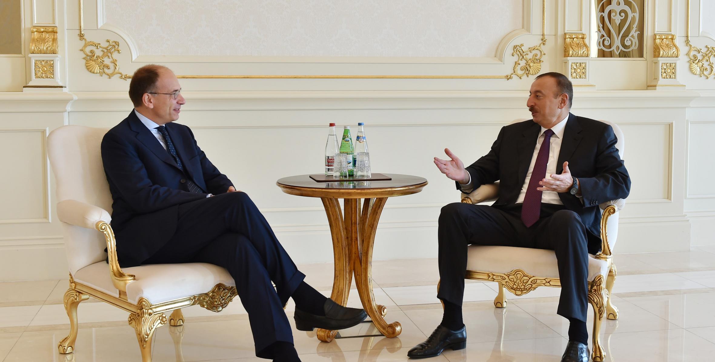 Ilham Aliyev received former Prime Minister of Italy Enrico Letta